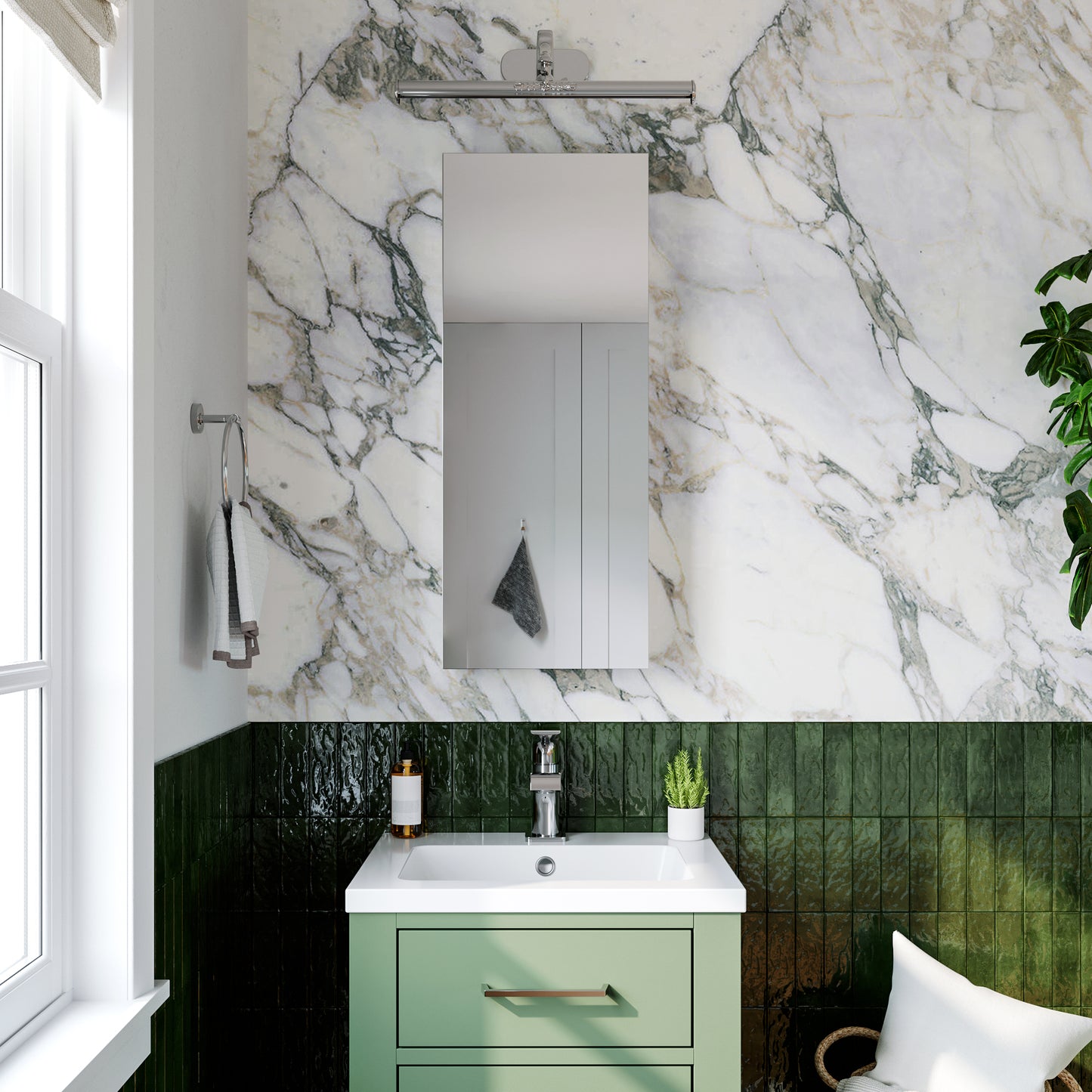 Premium Medicine Cabinet with Mirror – 12" x 30", Surface or Recessed Mount