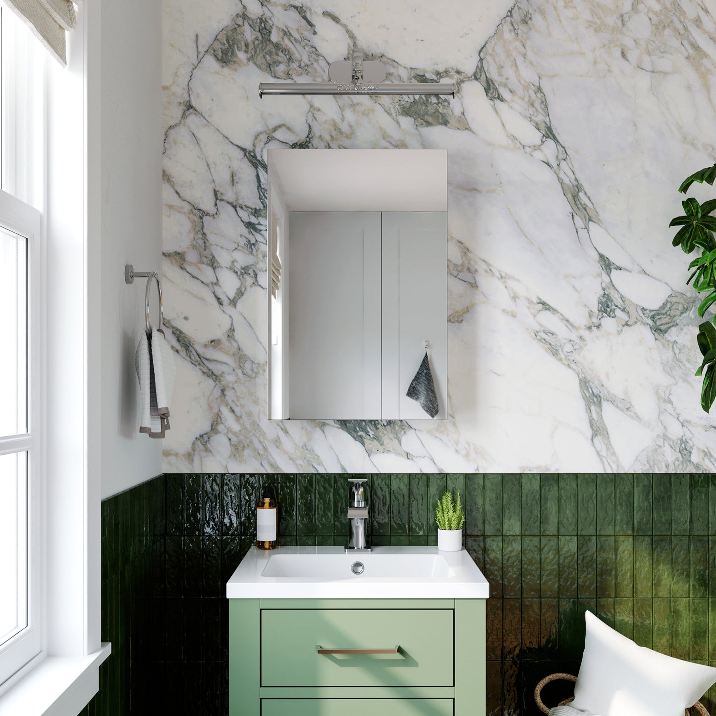 Premium Medicine Cabinet with Mirror – 16" x 24", Surface or Recessed Mount