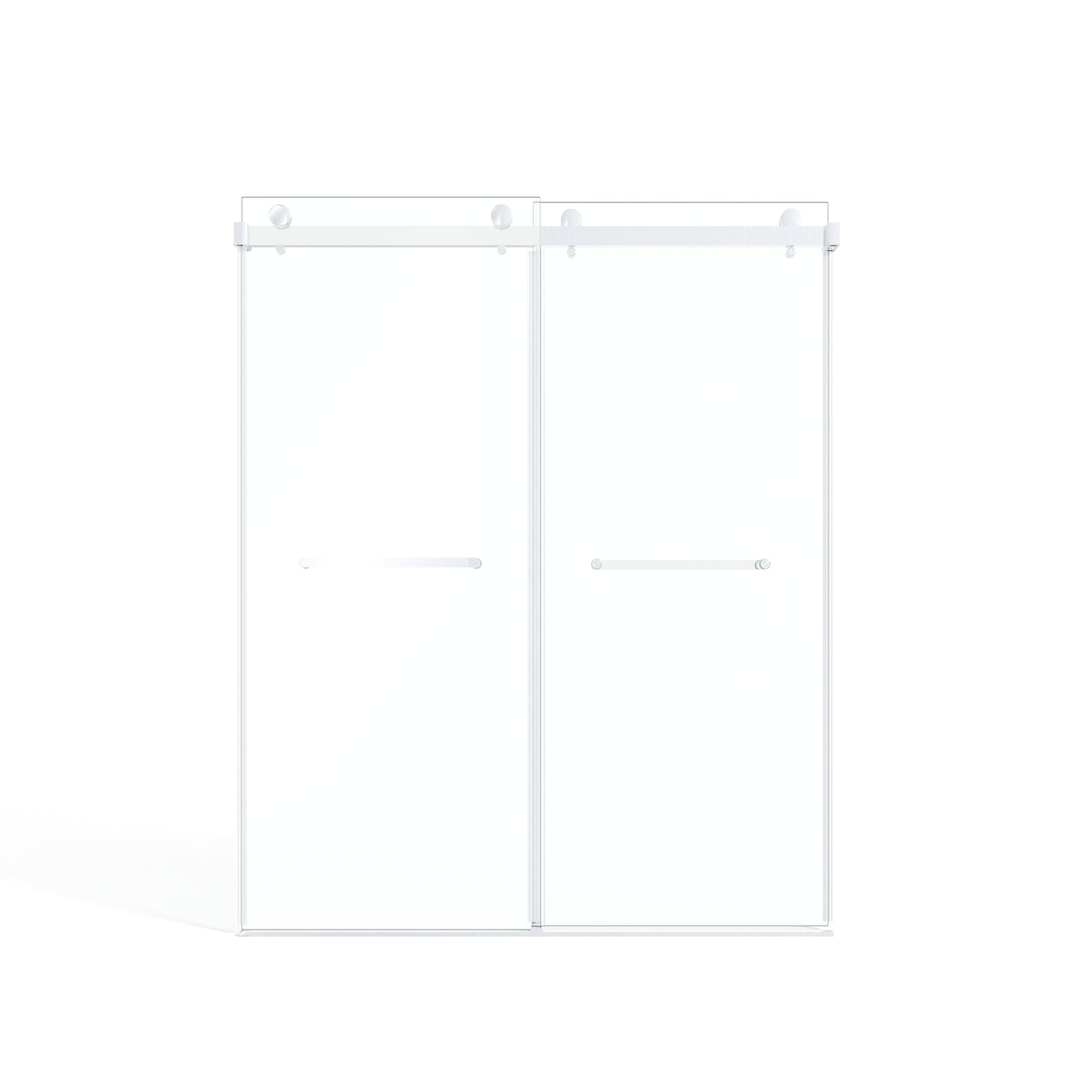 60" x 75" Frameless Double Sliding Shower Door with Tempered Glass Durable & Waterproof Perfect for Bathrooms