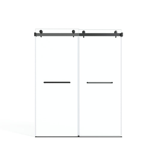60" x 75" Frameless Double Sliding Shower Door with Tempered Glass Durable & Waterproof Perfect for Bathrooms