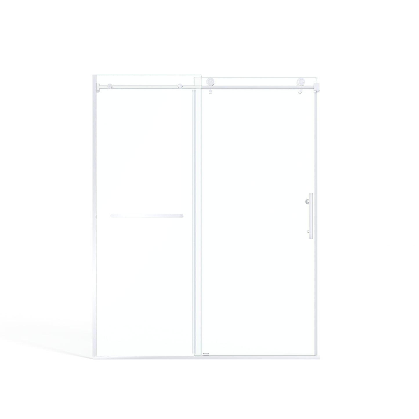 60" x 75" Semi-Framed Single Swing Shower Door with Tempered Glass Durable & Waterproof Perfect for Bathrooms