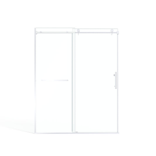 60" x 75" Semi-Framed Single Swing Shower Door with Tempered Glass Durable & Waterproof Perfect for Bathrooms