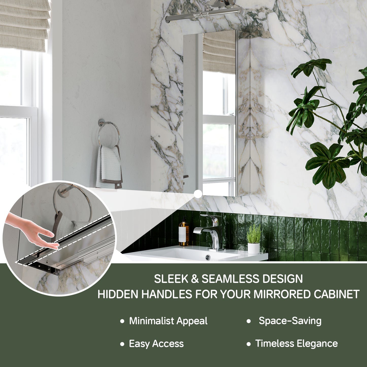 Premium Medicine Cabinet with Mirror – 12" x 30", Surface or Recessed Mount