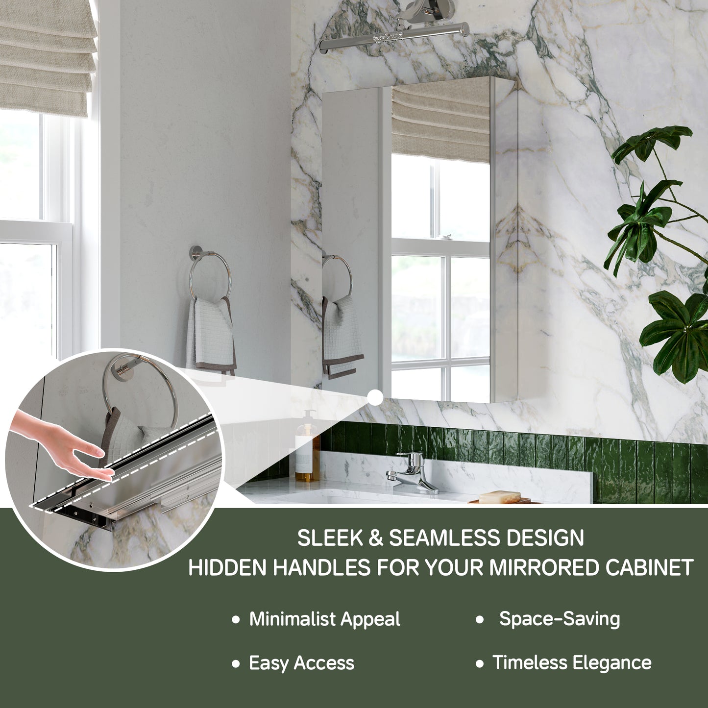 Premium Medicine Cabinet with Mirror – 20" x 30", Surface or Recessed Mount