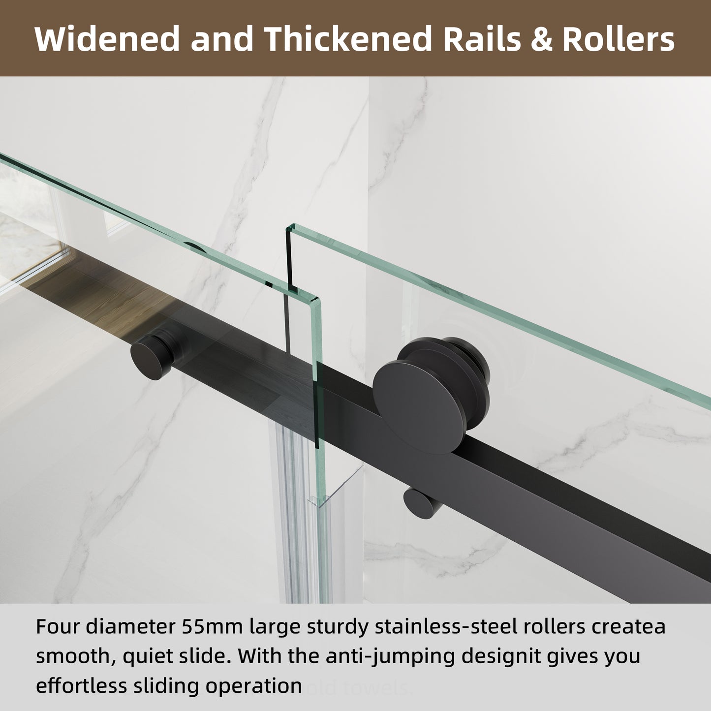 60" x 75" Semi-Framed Single Swing Shower Door with Tempered Glass Durable & Waterproof Perfect for Bathrooms