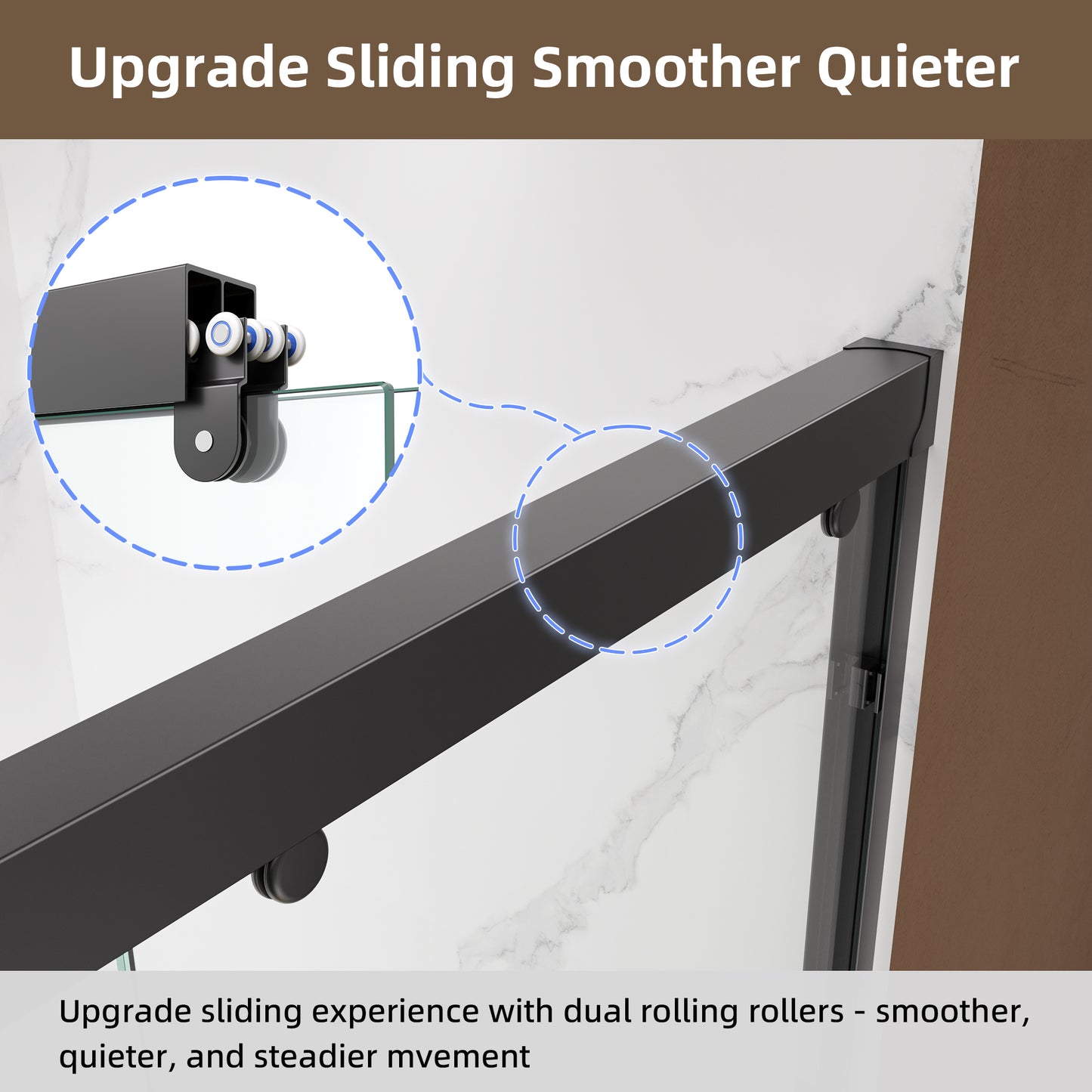 48" x 75" Double Sliding Shower Door with Tempered Glass Durable & Waterproof Perfect for Bathrooms