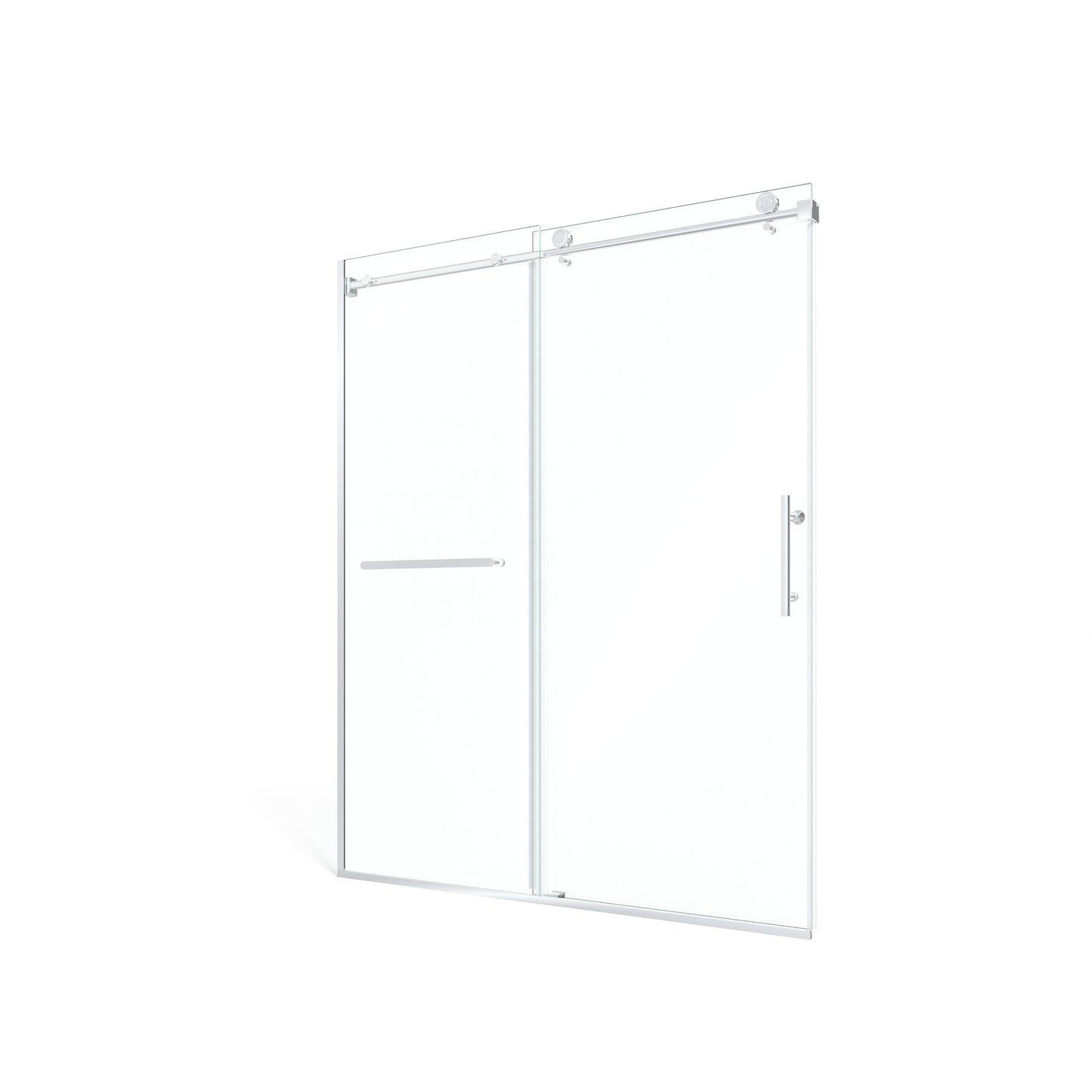 60" x 75" Semi-Framed Single Swing Shower Door with Tempered Glass Durable & Waterproof Perfect for Bathrooms