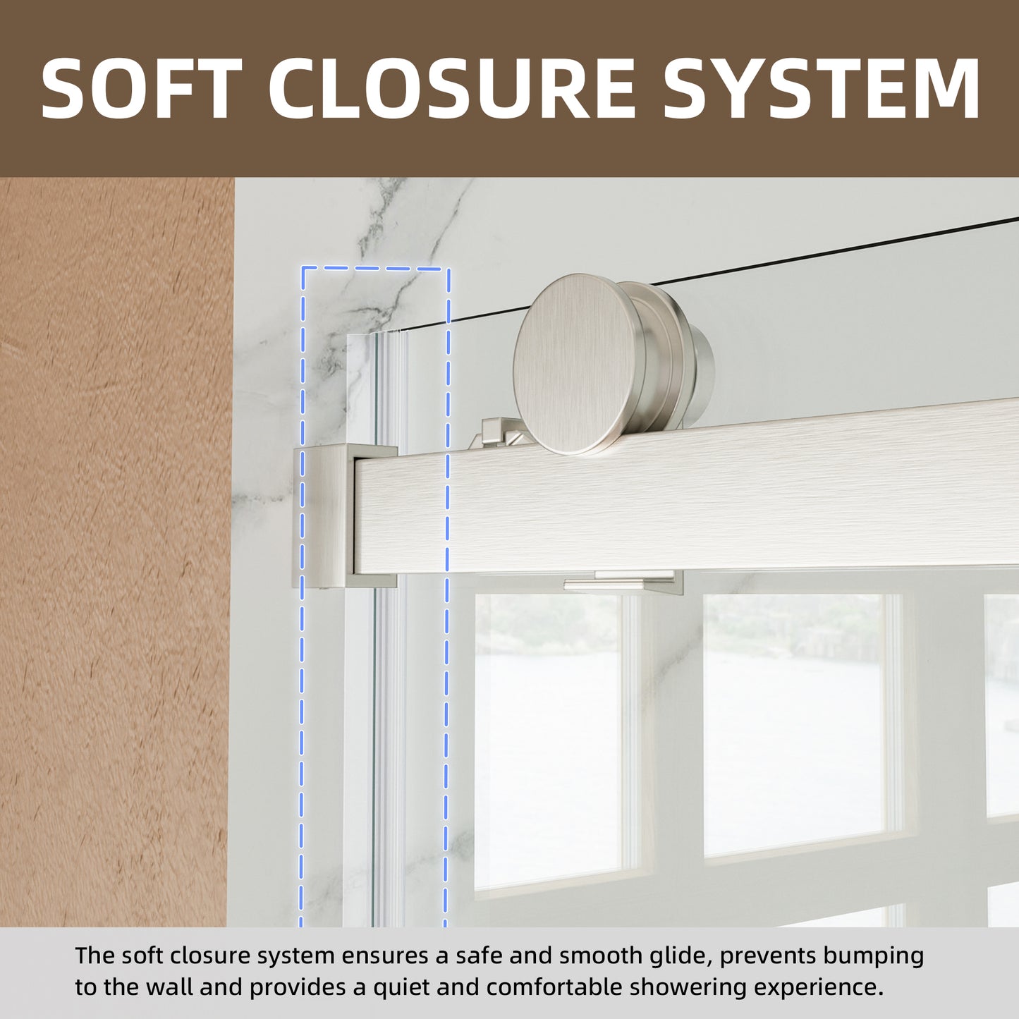 56-60" x 72" Single Sliding Shower Door with Tempered Glass Durable & Waterproof Perfect for Bathrooms