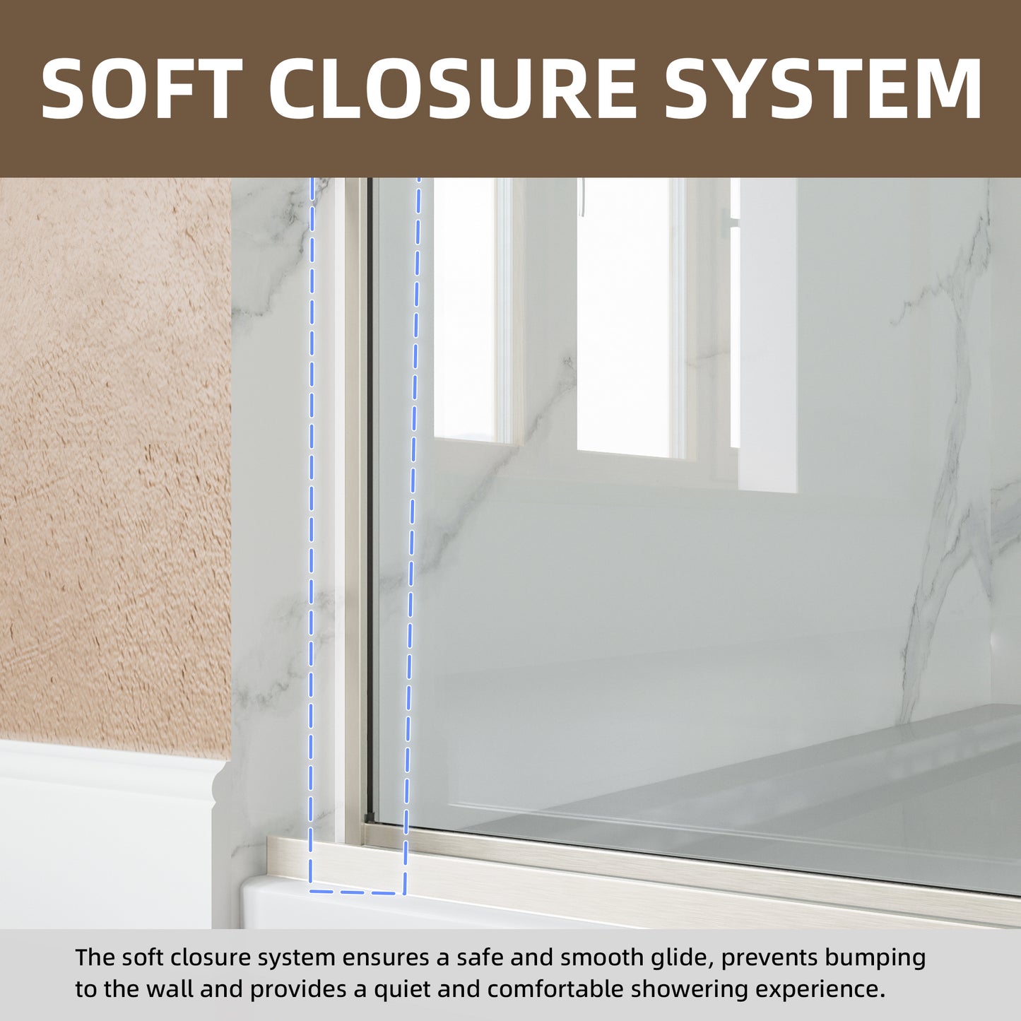 55-59" x 72" Double Sliding Shower Door with Tempered Glass Durable & Waterproof Perfect for Bathrooms