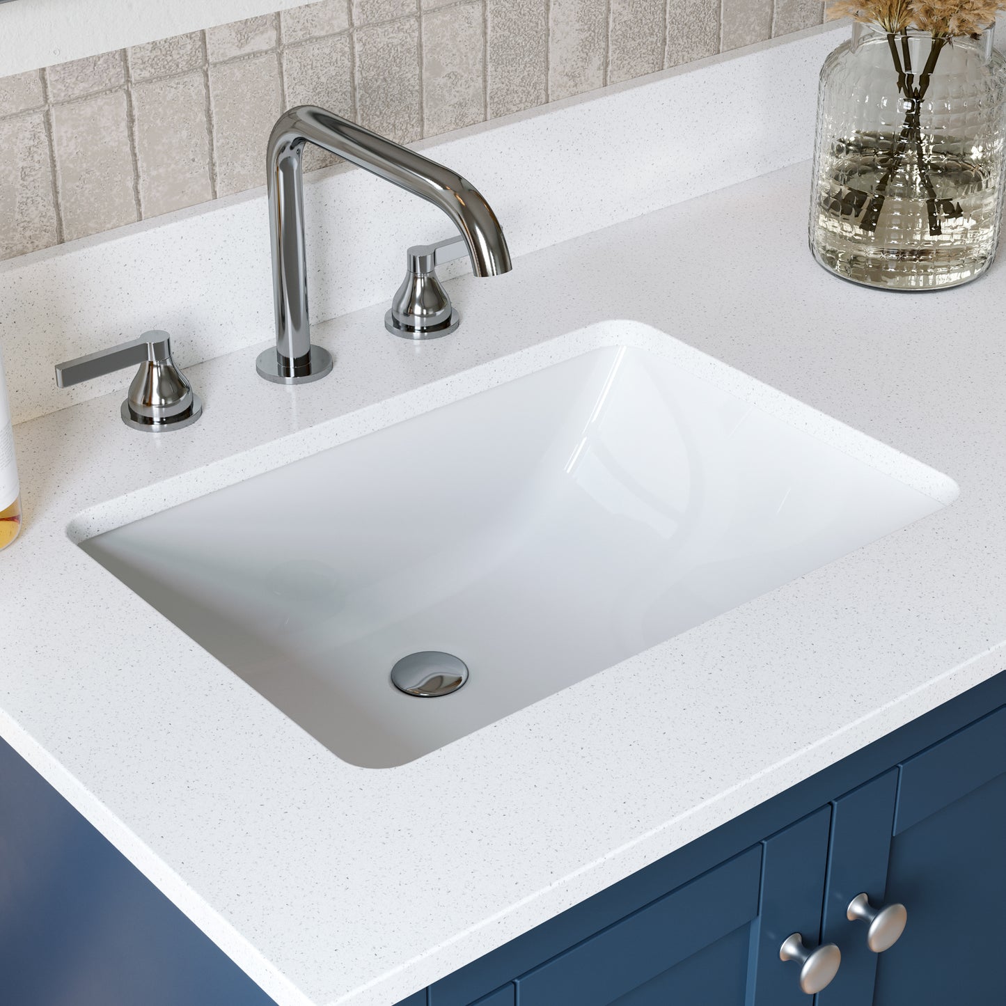 Solid Wood Frame Bathroom Vanity with Spacious Storage