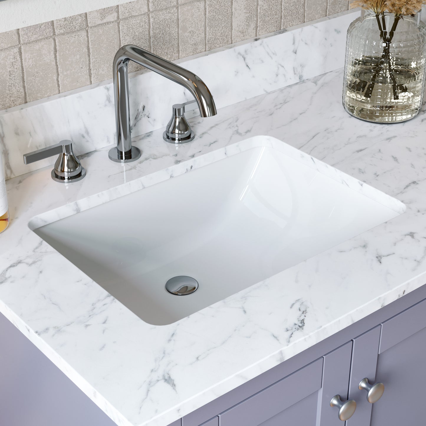 Solid Wood Frame Bathroom Vanity with Spacious Storage