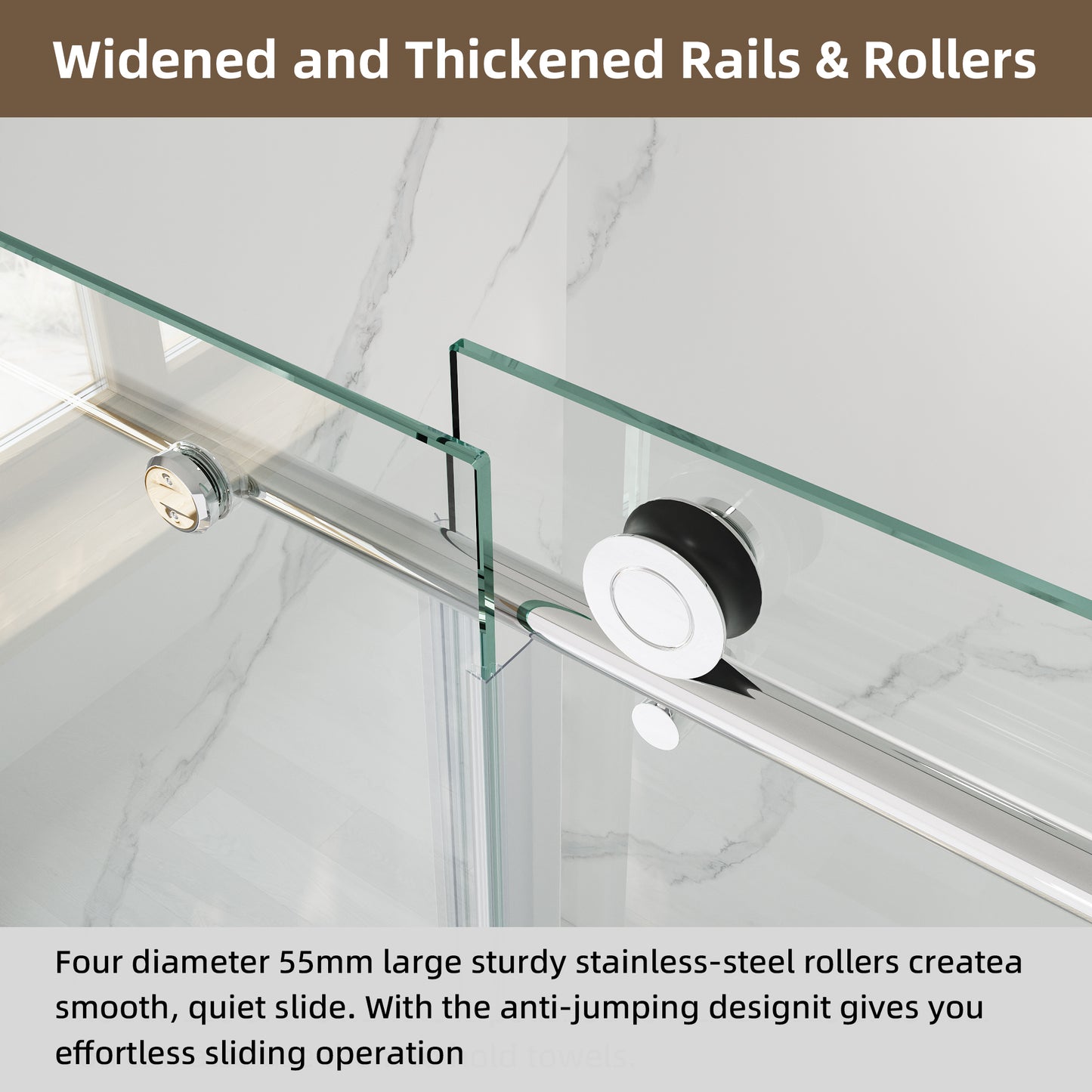 60" x 75" Semi-Framed Single Swing Shower Door with Tempered Glass Durable & Waterproof Perfect for Bathrooms