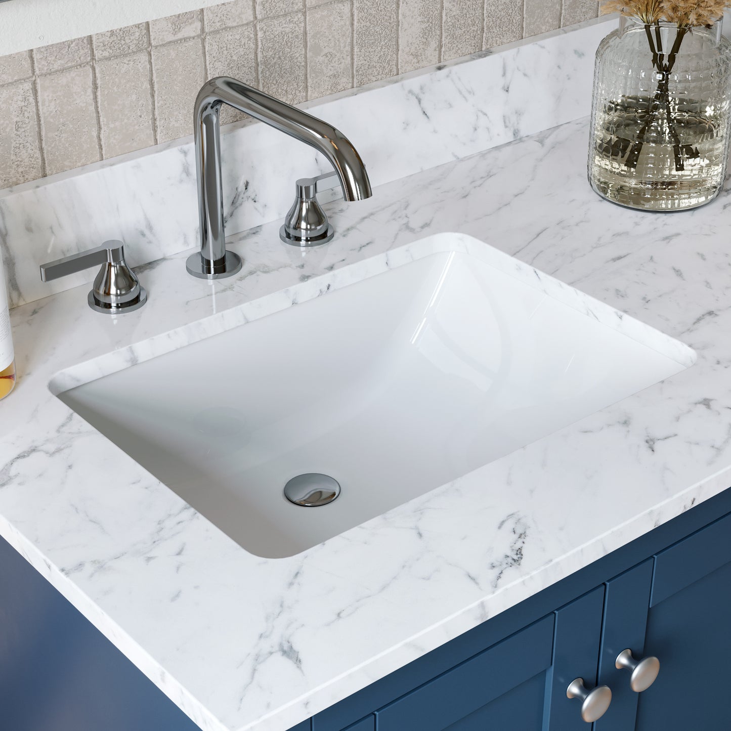 Solid Wood Frame Bathroom Vanity with Spacious Storage