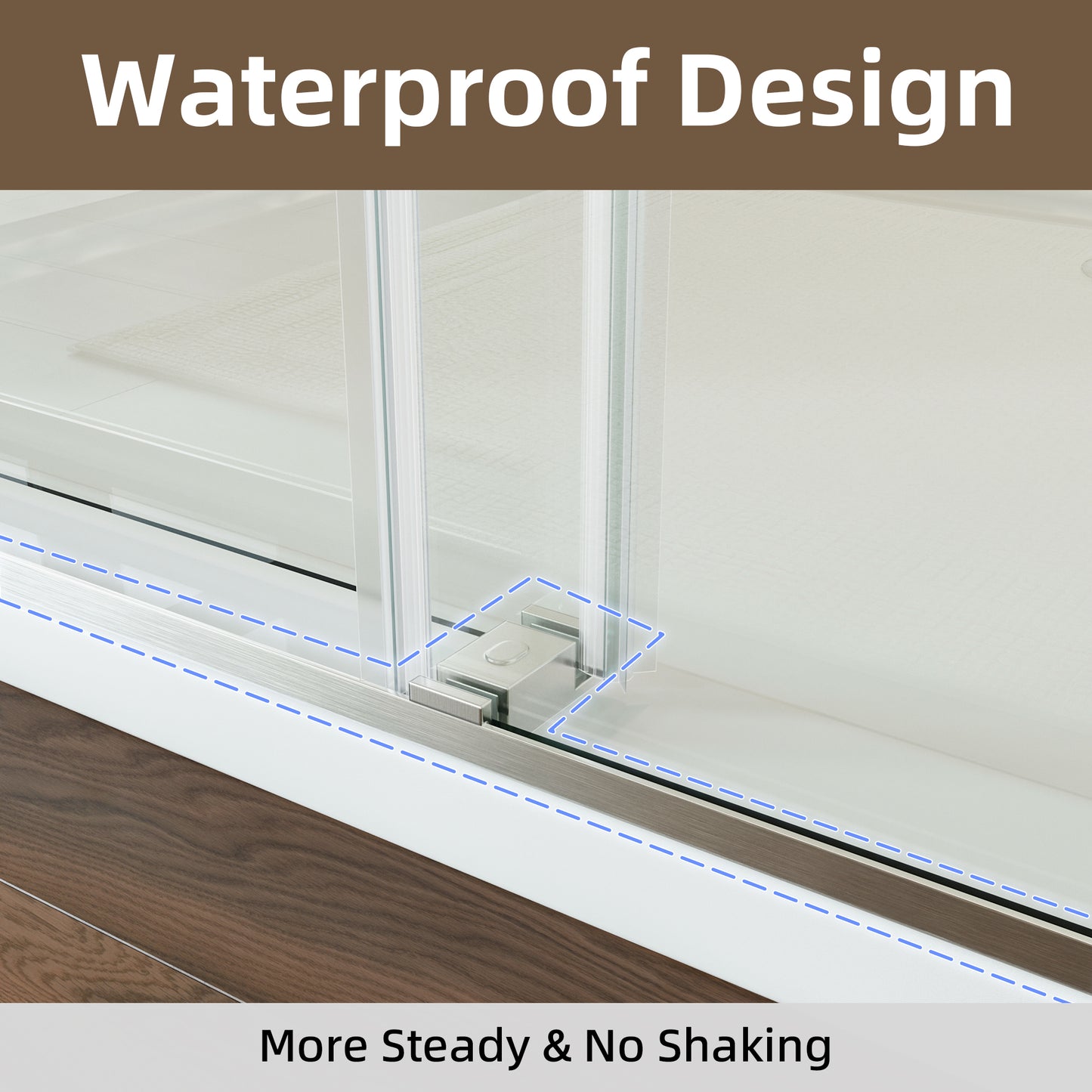 55-59" x 72" Double Sliding Shower Door with Tempered Glass Durable & Waterproof Perfect for Bathrooms