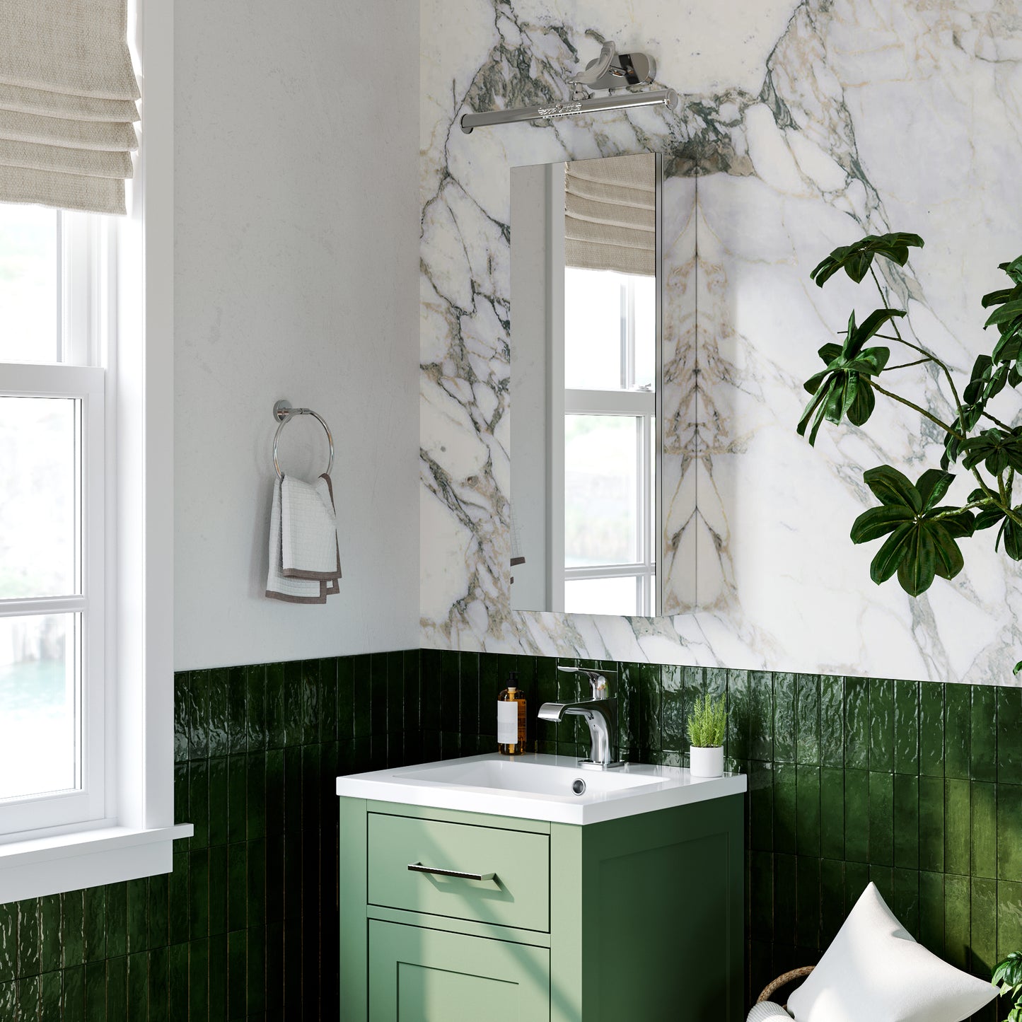 Premium Medicine Cabinet with Mirror – 12" x 30", Surface or Recessed Mount