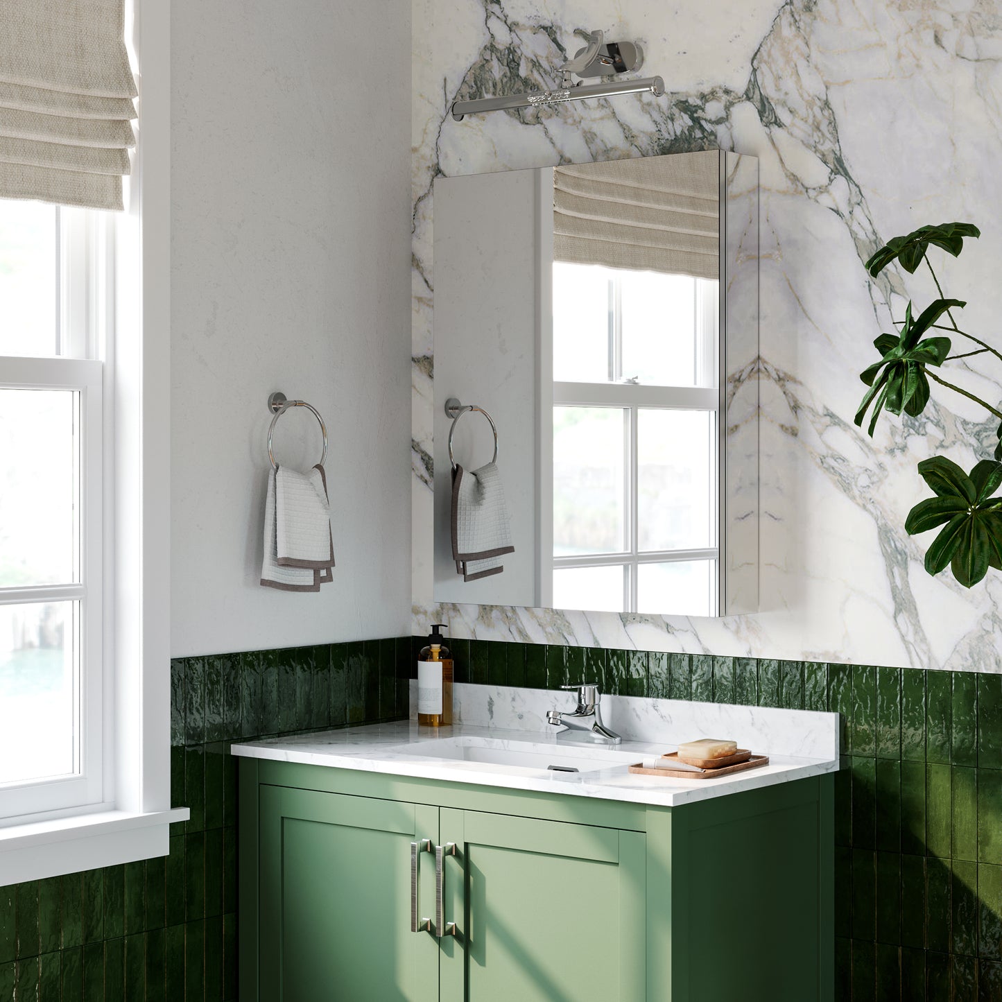 Premium Medicine Cabinet with Mirror – 24" x 30", Surface or Recessed Mount