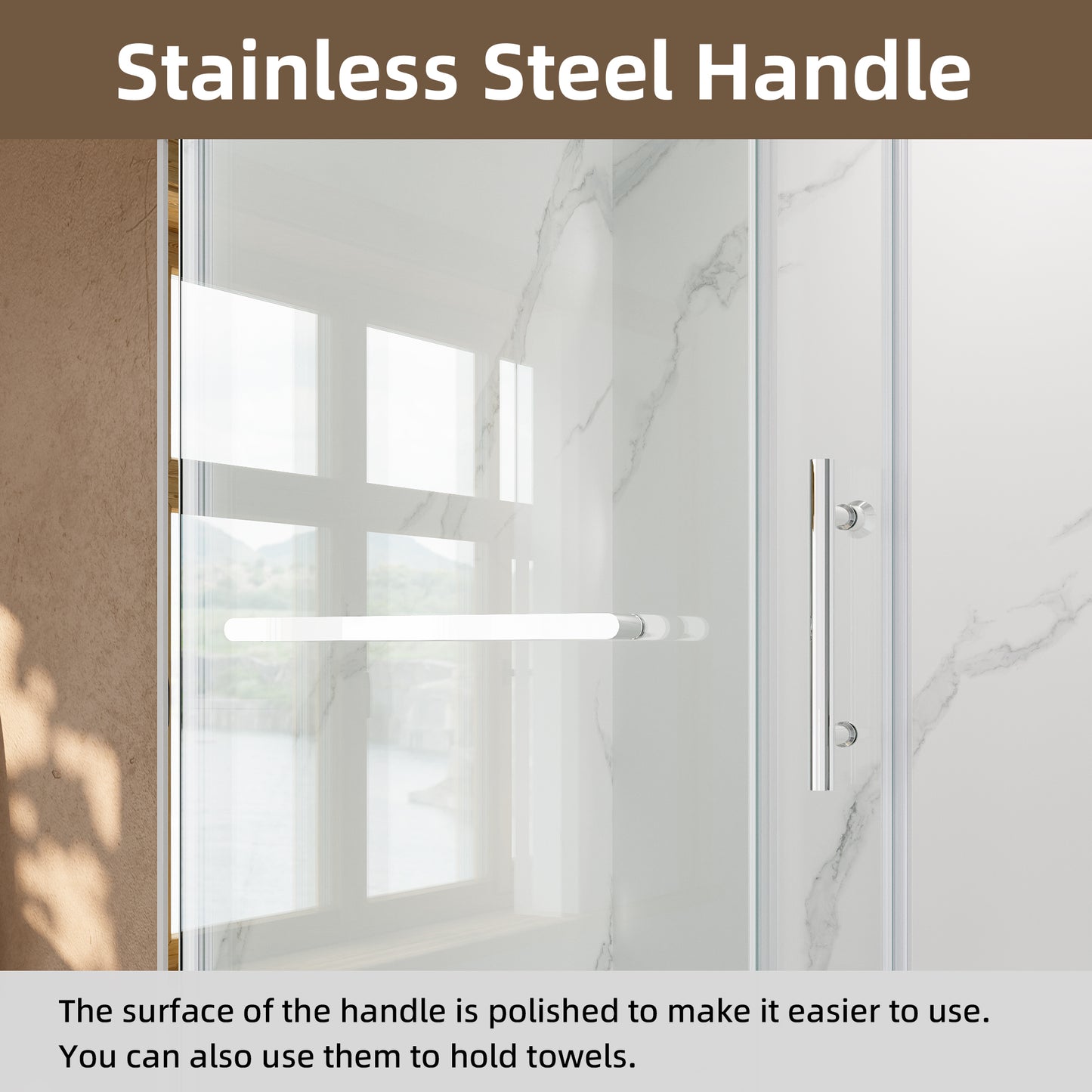 60" x 75" Semi-Framed Single Swing Shower Door with Tempered Glass Durable & Waterproof Perfect for Bathrooms