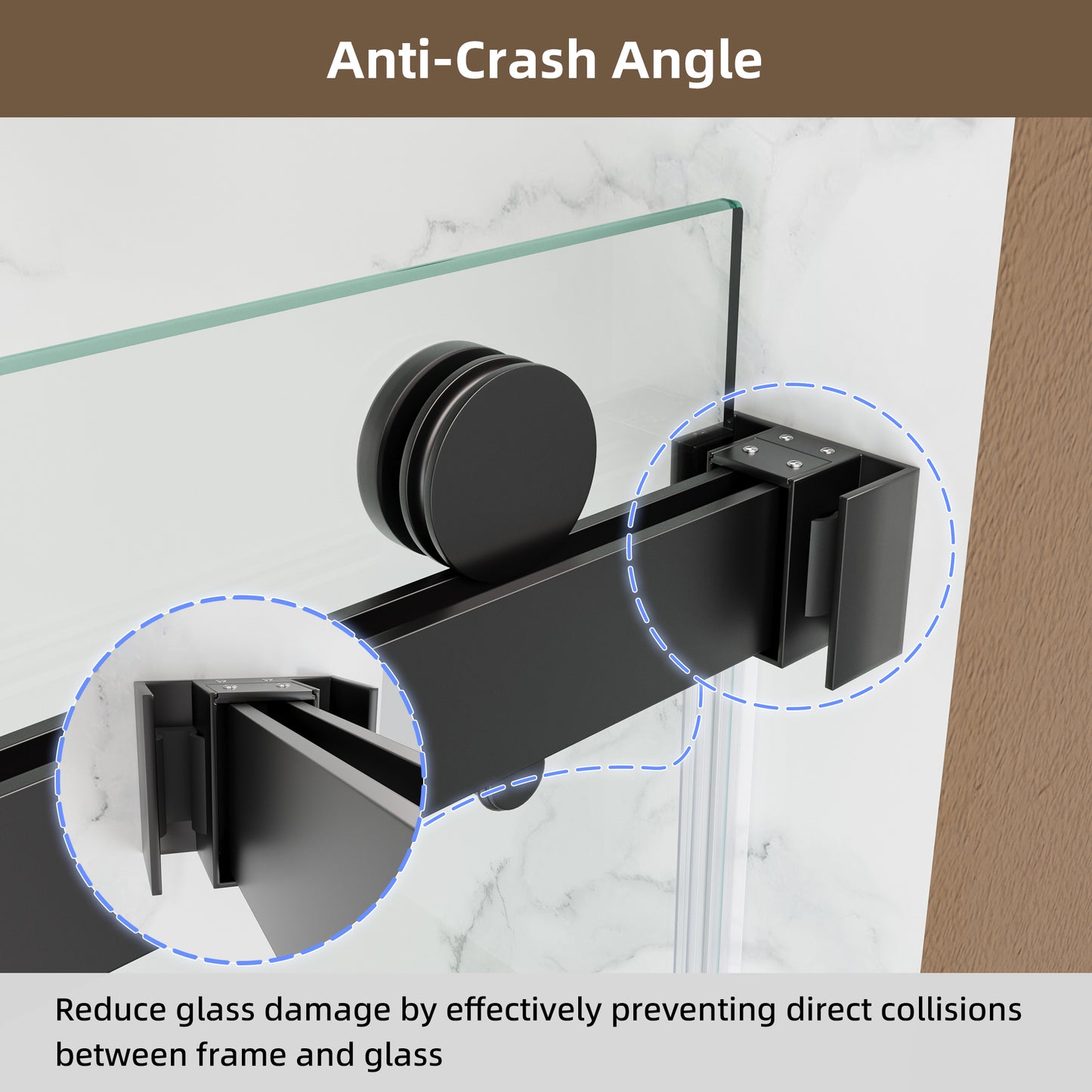 60" x 75" Frameless Double Sliding Shower Door with Tempered Glass Durable & Waterproof Perfect for Bathrooms