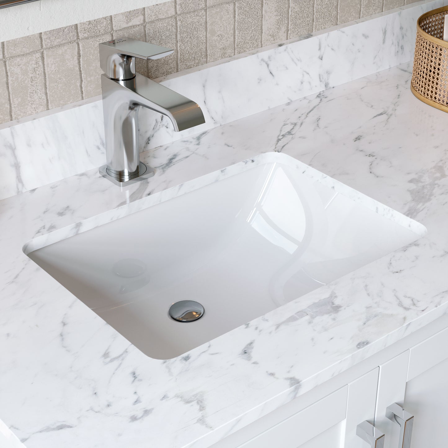 Solid Wood Frame Bathroom Vanity with Spacious Storage