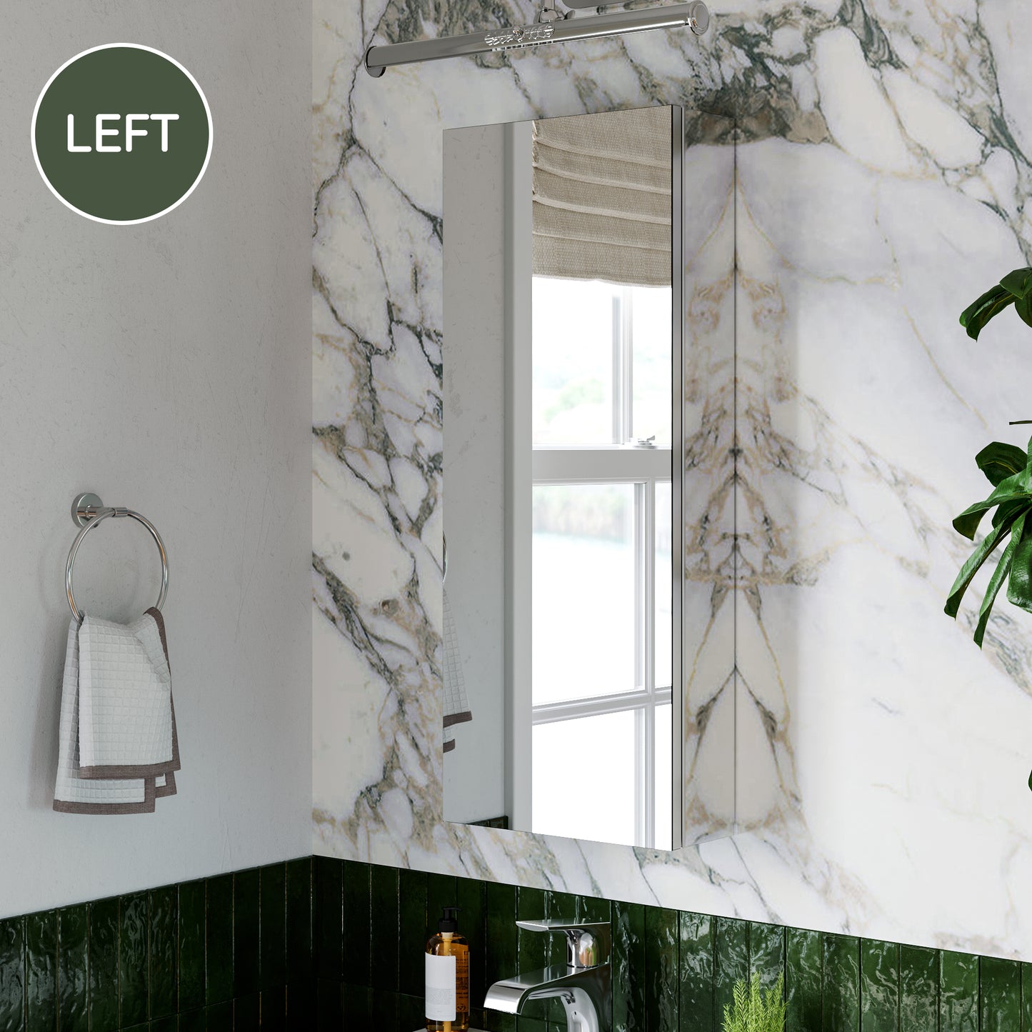 Premium Medicine Cabinet with Mirror – 12" x 30", Surface or Recessed Mount