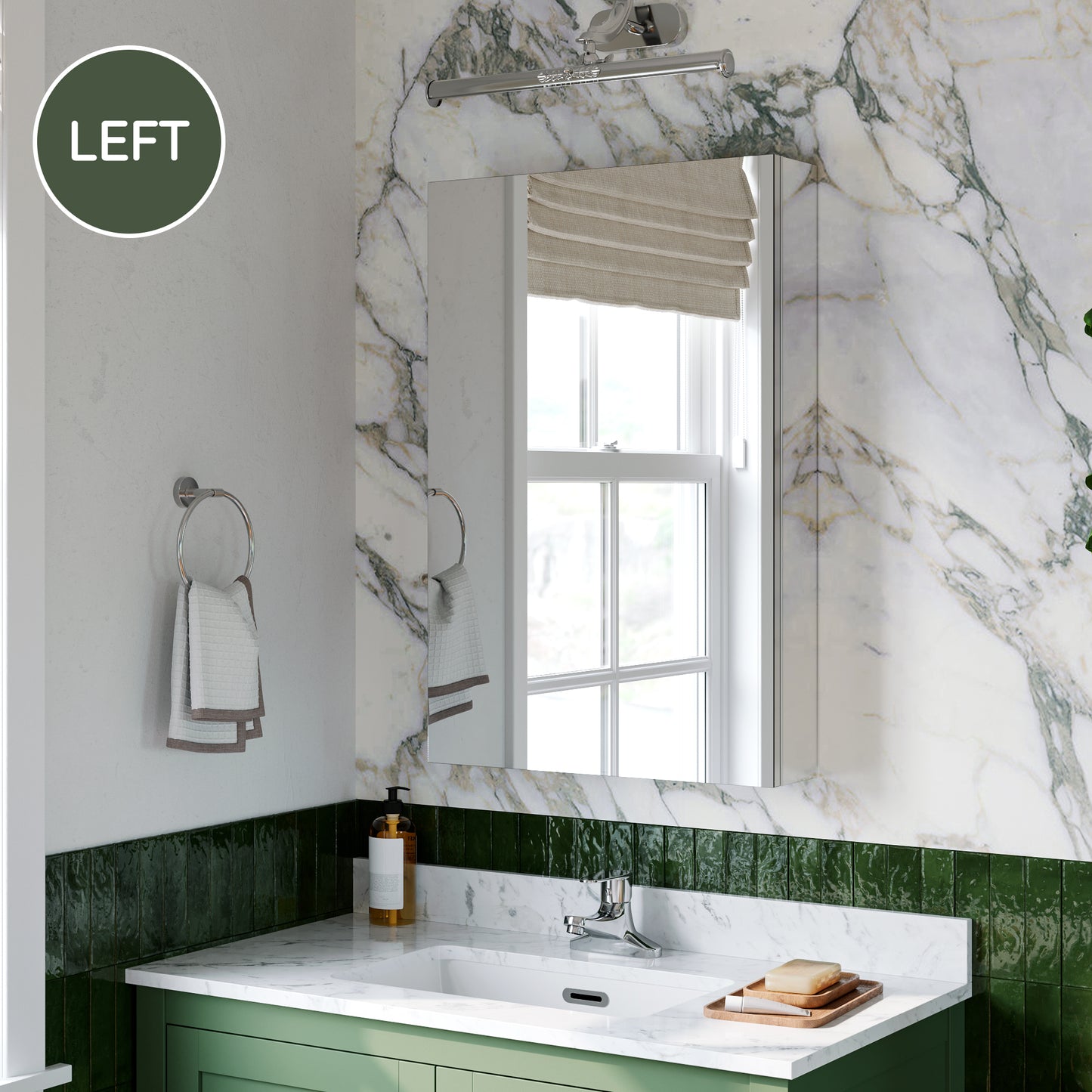 Premium Medicine Cabinet with Mirror – 20" x 30", Surface or Recessed Mount