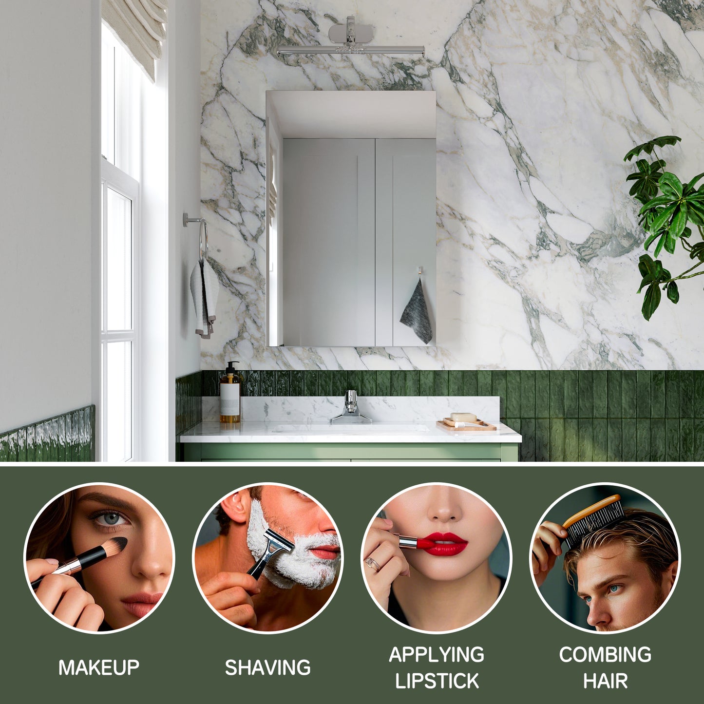 Premium Medicine Cabinet with Mirror – 20" x 30", Surface or Recessed Mount