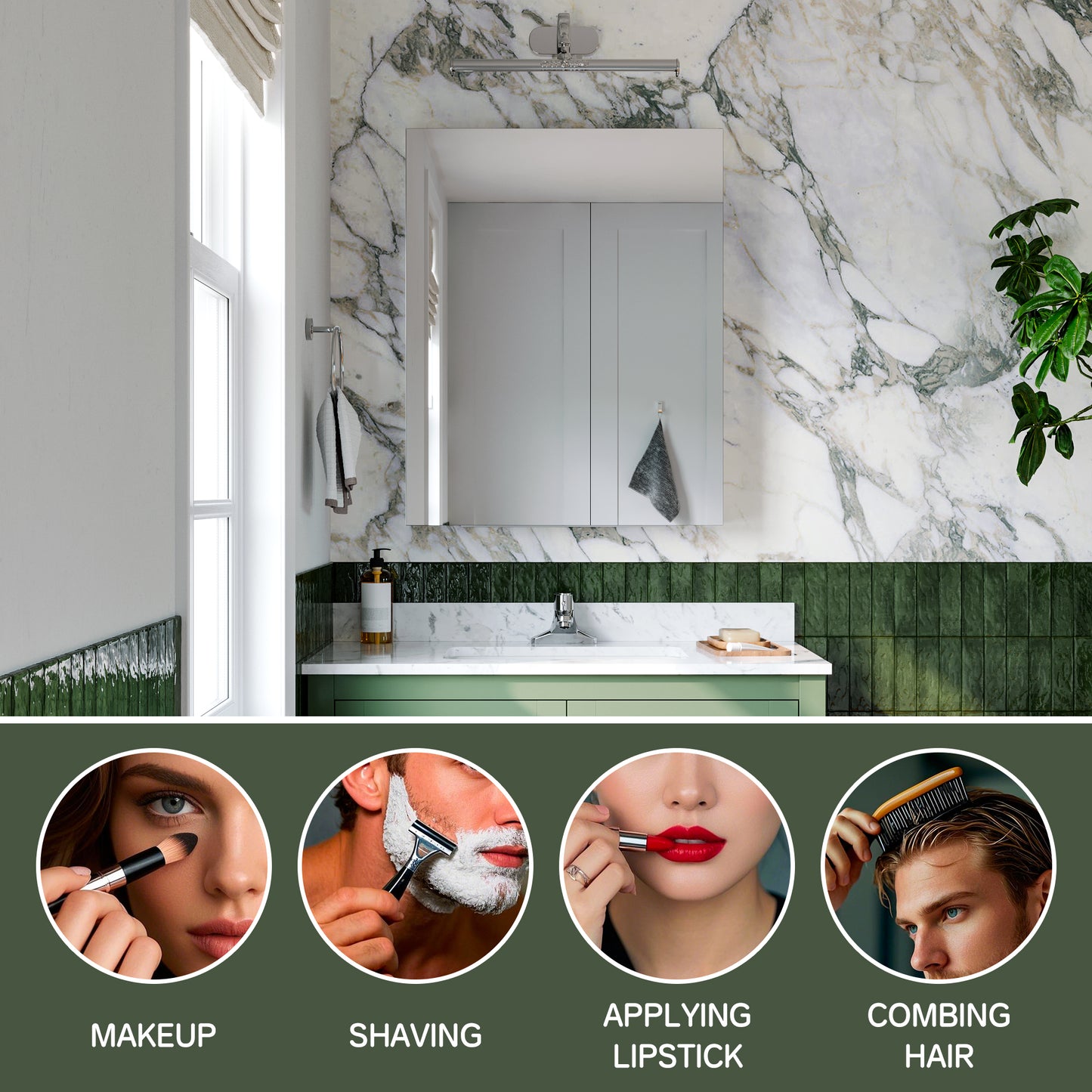 Premium Medicine Cabinet with Mirror – 24" x 30", Surface or Recessed Mount