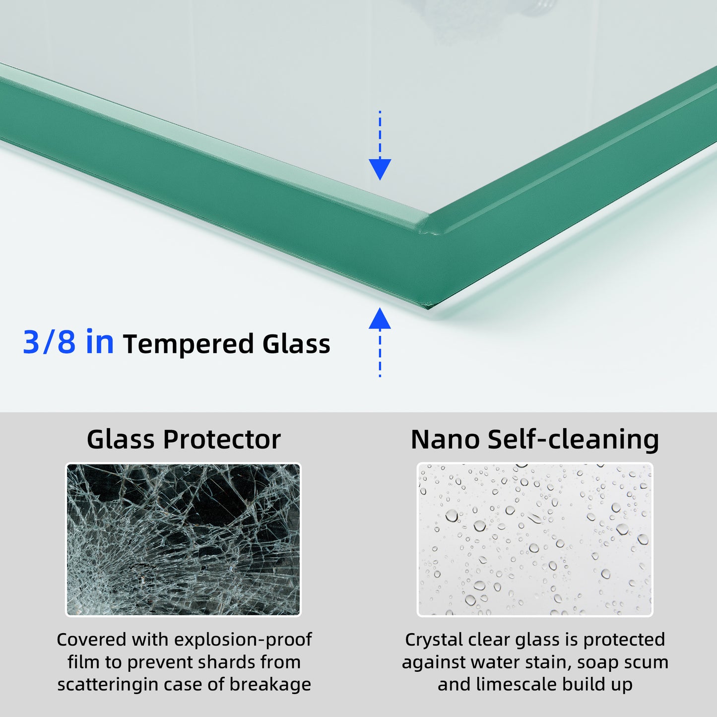 56-60" x 72" Single Sliding Shower Door with Tempered Glass Durable & Waterproof Perfect for Bathrooms