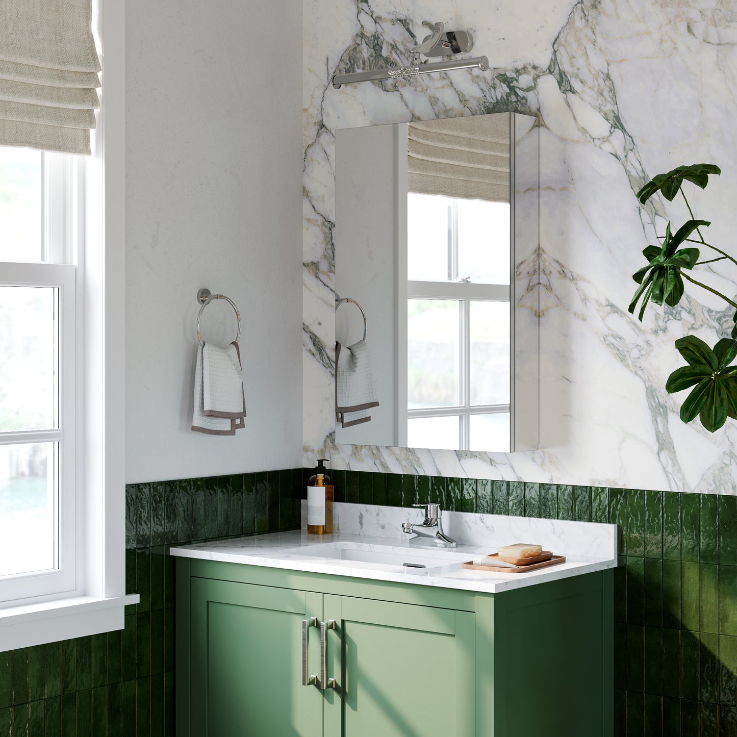 Premium Medicine Cabinet with Mirror – 20" x 30", Surface or Recessed Mount