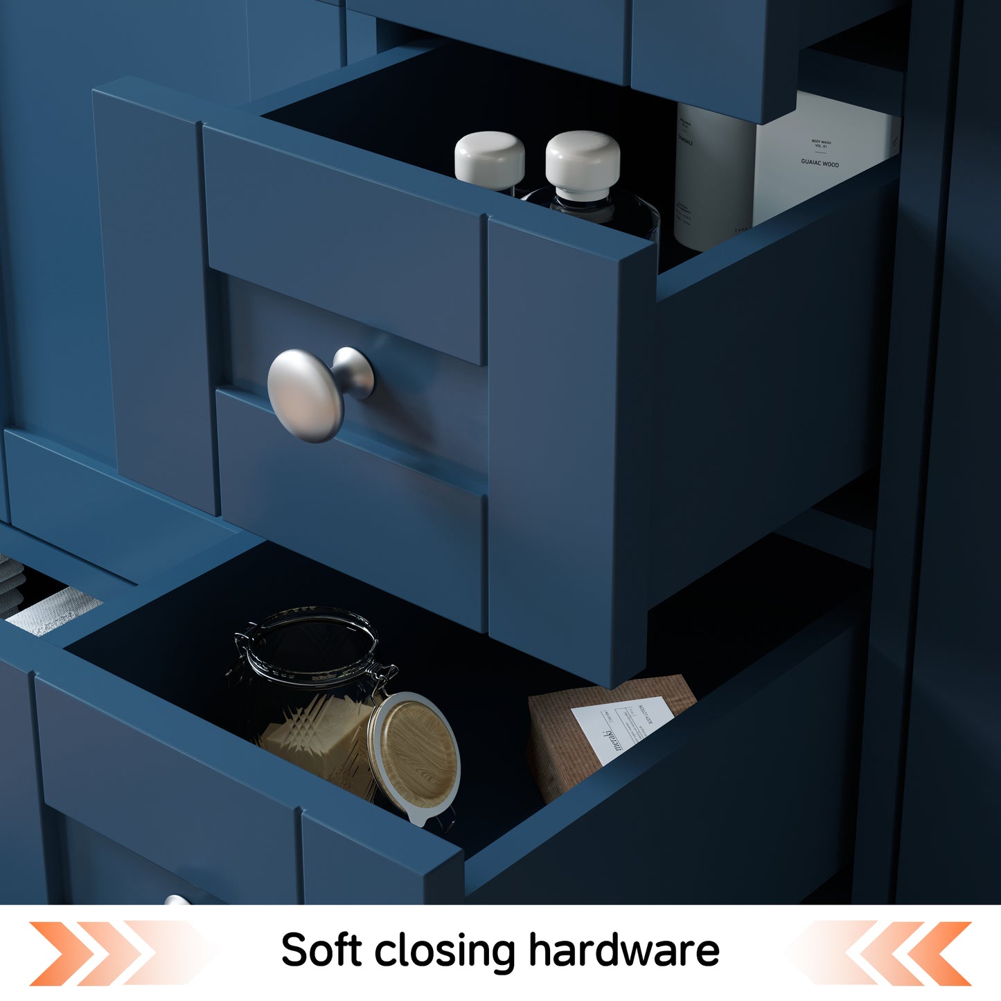 Solid Wood Frame Bathroom Vanity with Spacious Storage