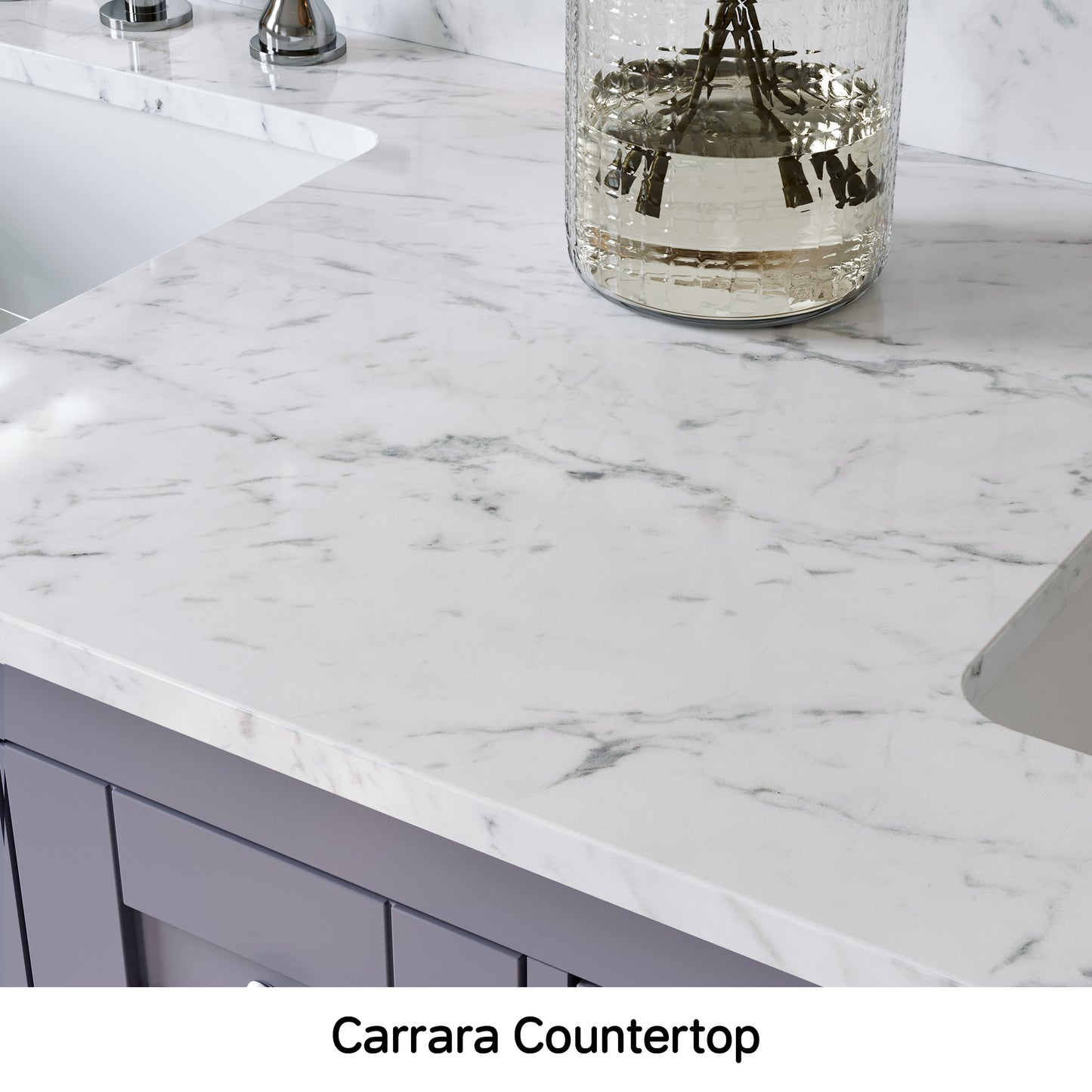 Solid Wood Frame Bathroom Vanity with Spacious Storage