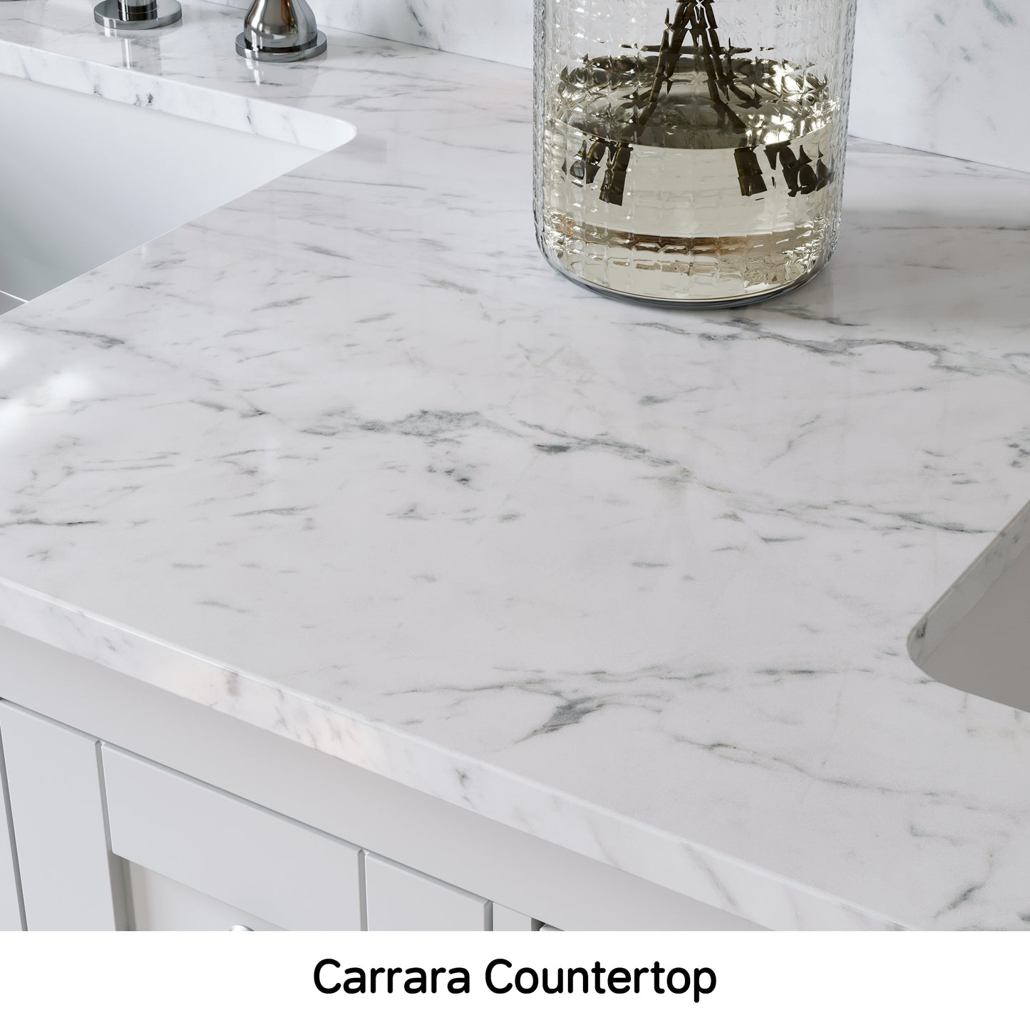 Solid Wood Frame Bathroom Vanity with Spacious Storage