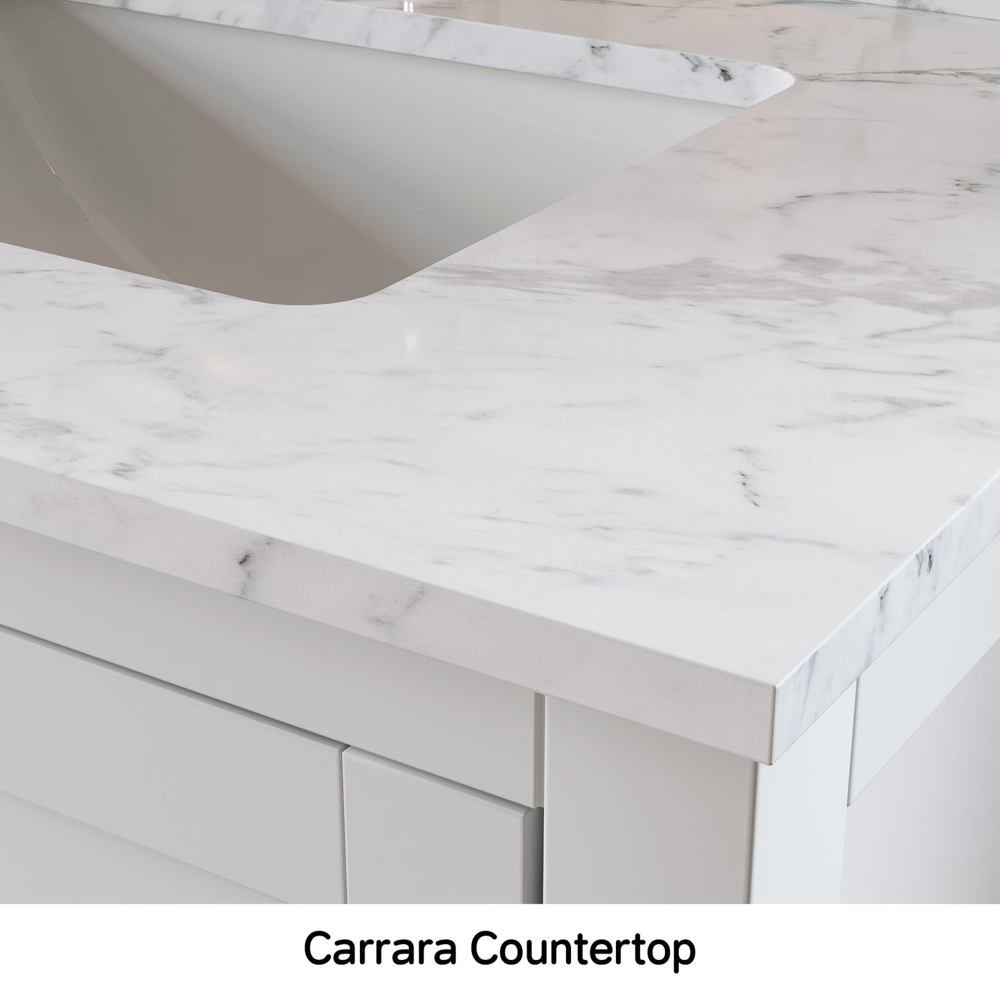 Solid Wood Frame Bathroom Vanity with Spacious Storage