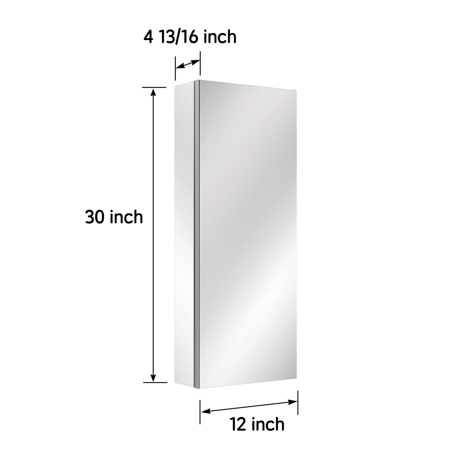 Premium Medicine Cabinet with Mirror – 12" x 30", Surface or Recessed Mount