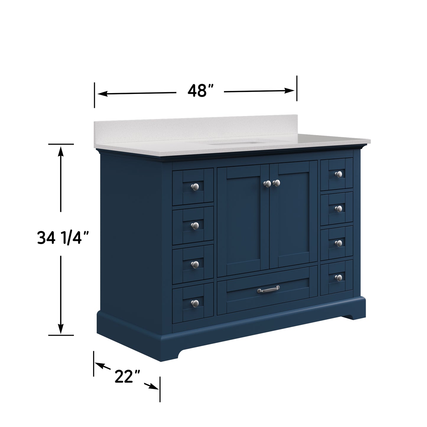 Solid Wood Frame Bathroom Vanity with Spacious Storage
