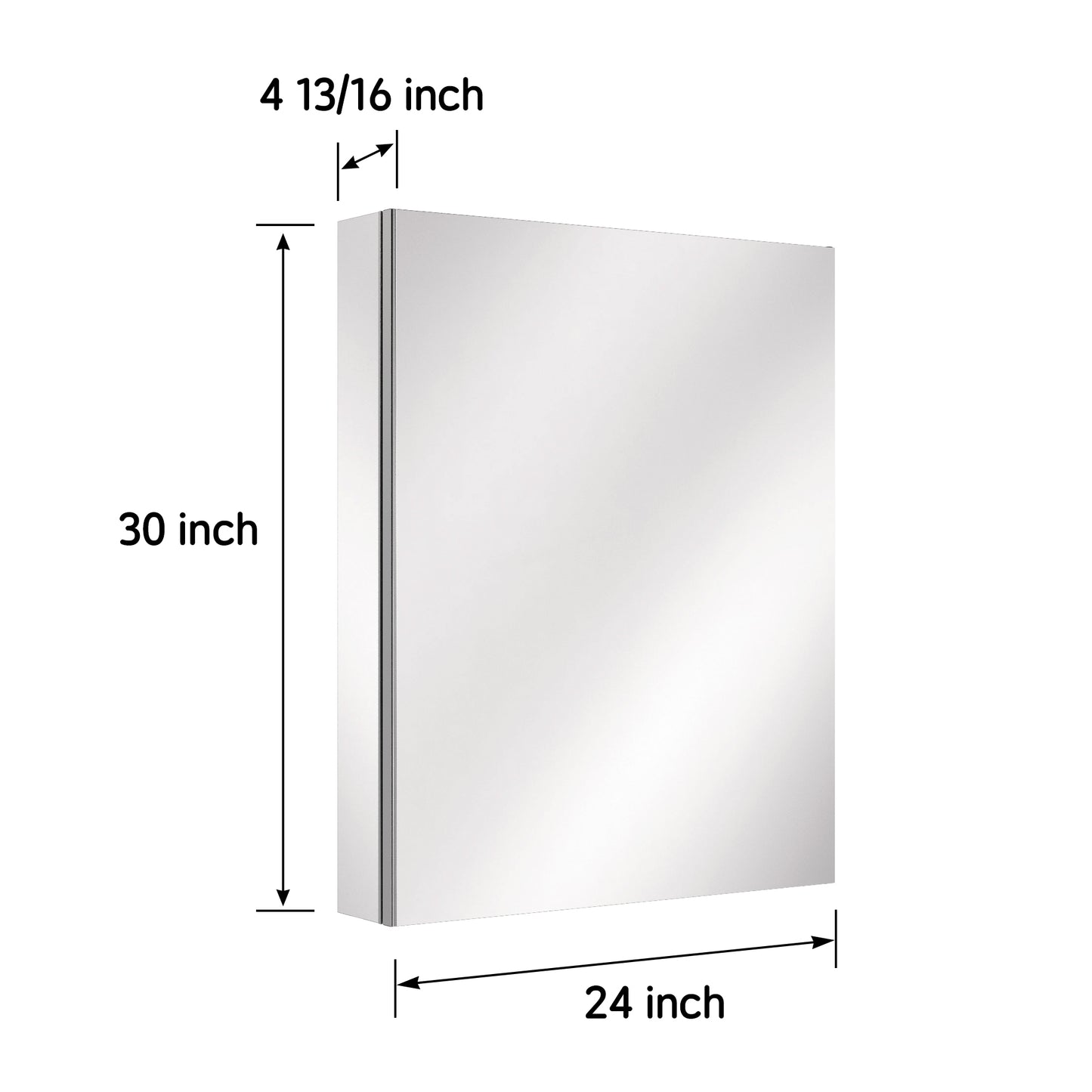 Premium Medicine Cabinet with Mirror – 24" x 30", Surface or Recessed Mount