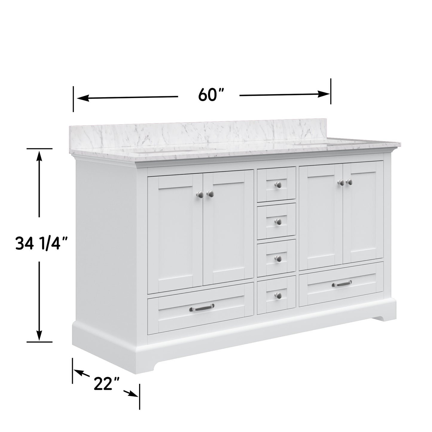 Solid Wood Frame Bathroom Vanity with Spacious Storage