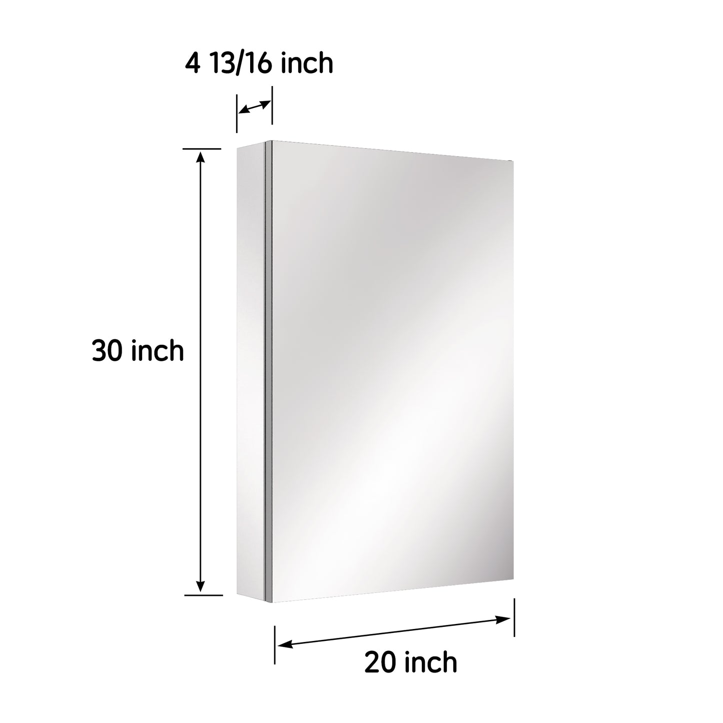 Premium Medicine Cabinet with Mirror – 20" x 30", Surface or Recessed Mount
