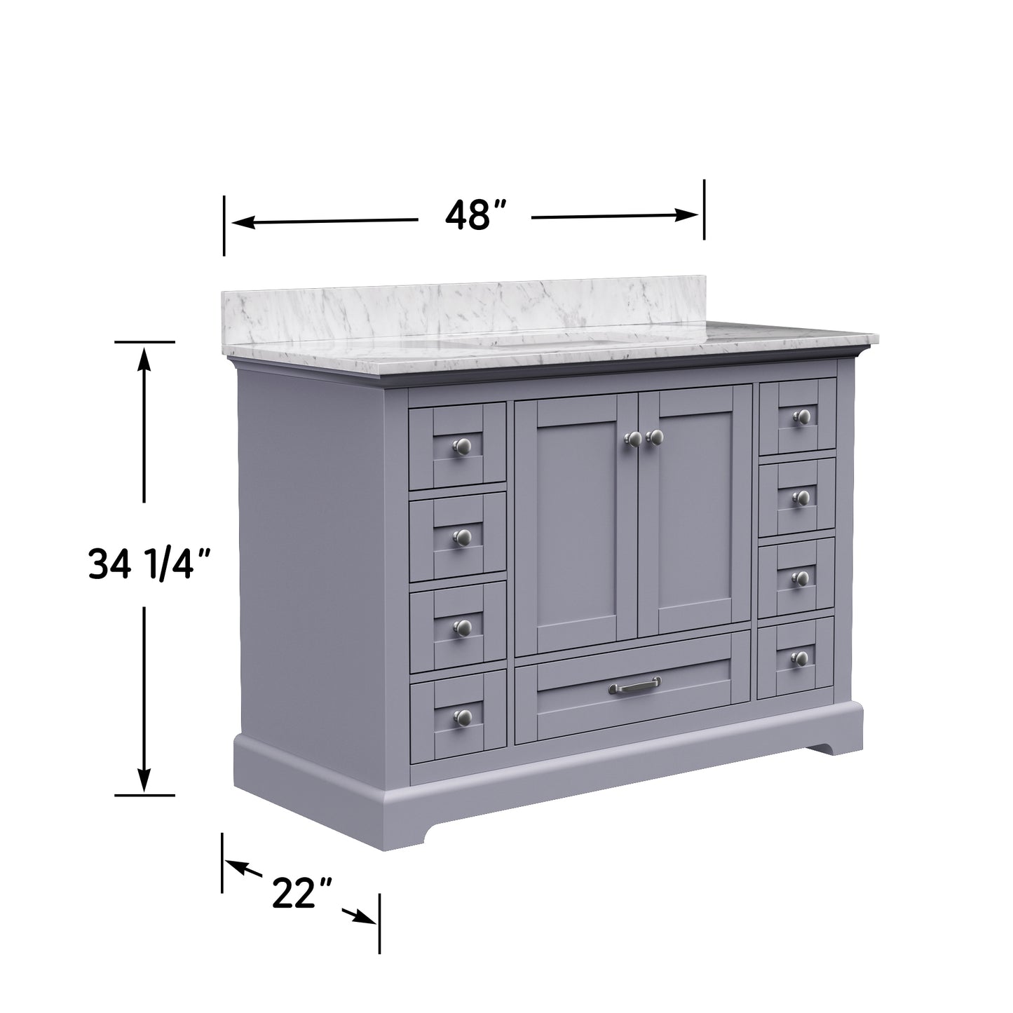 Solid Wood Frame Bathroom Vanity with Spacious Storage