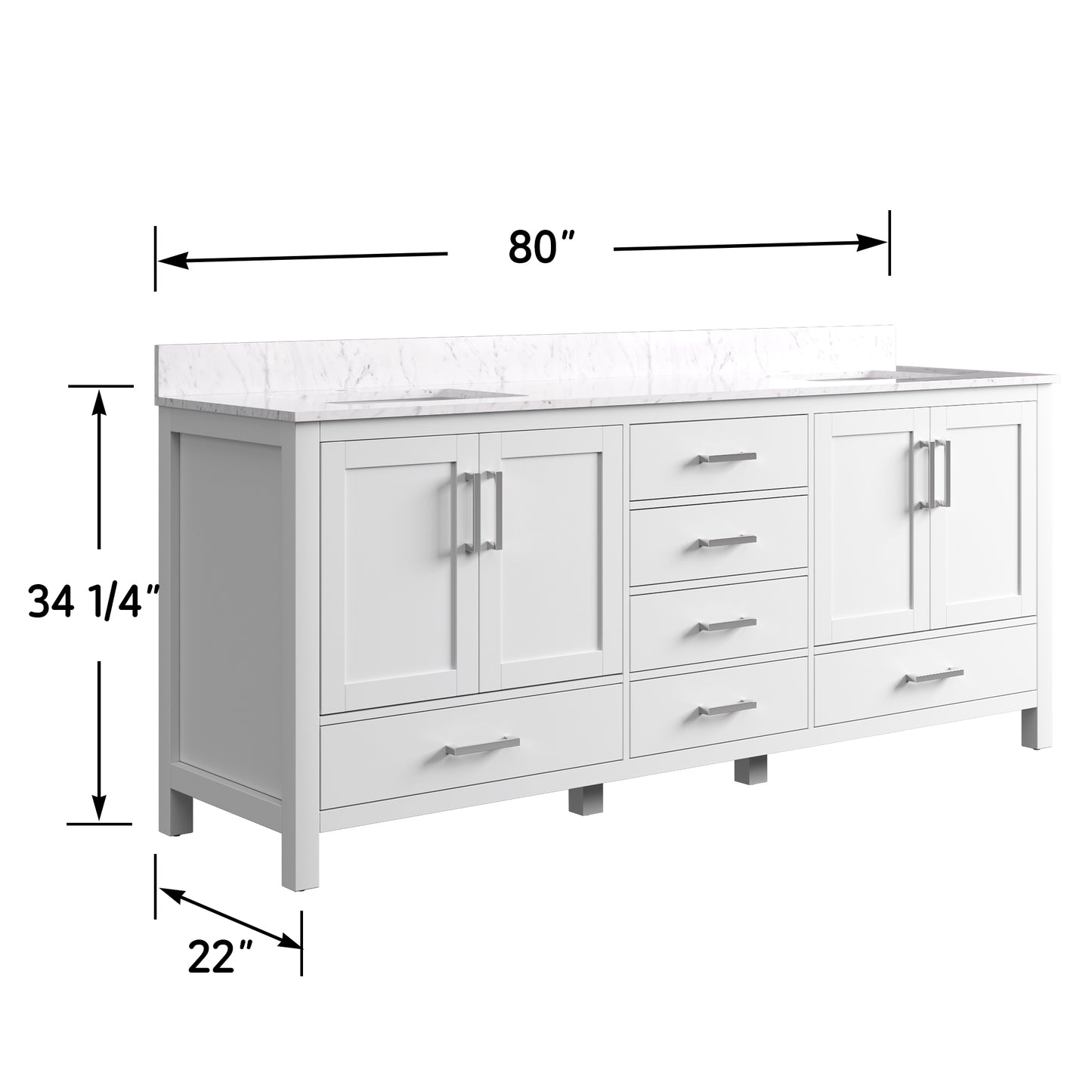 Solid Wood Frame Bathroom Vanity with Spacious Storage