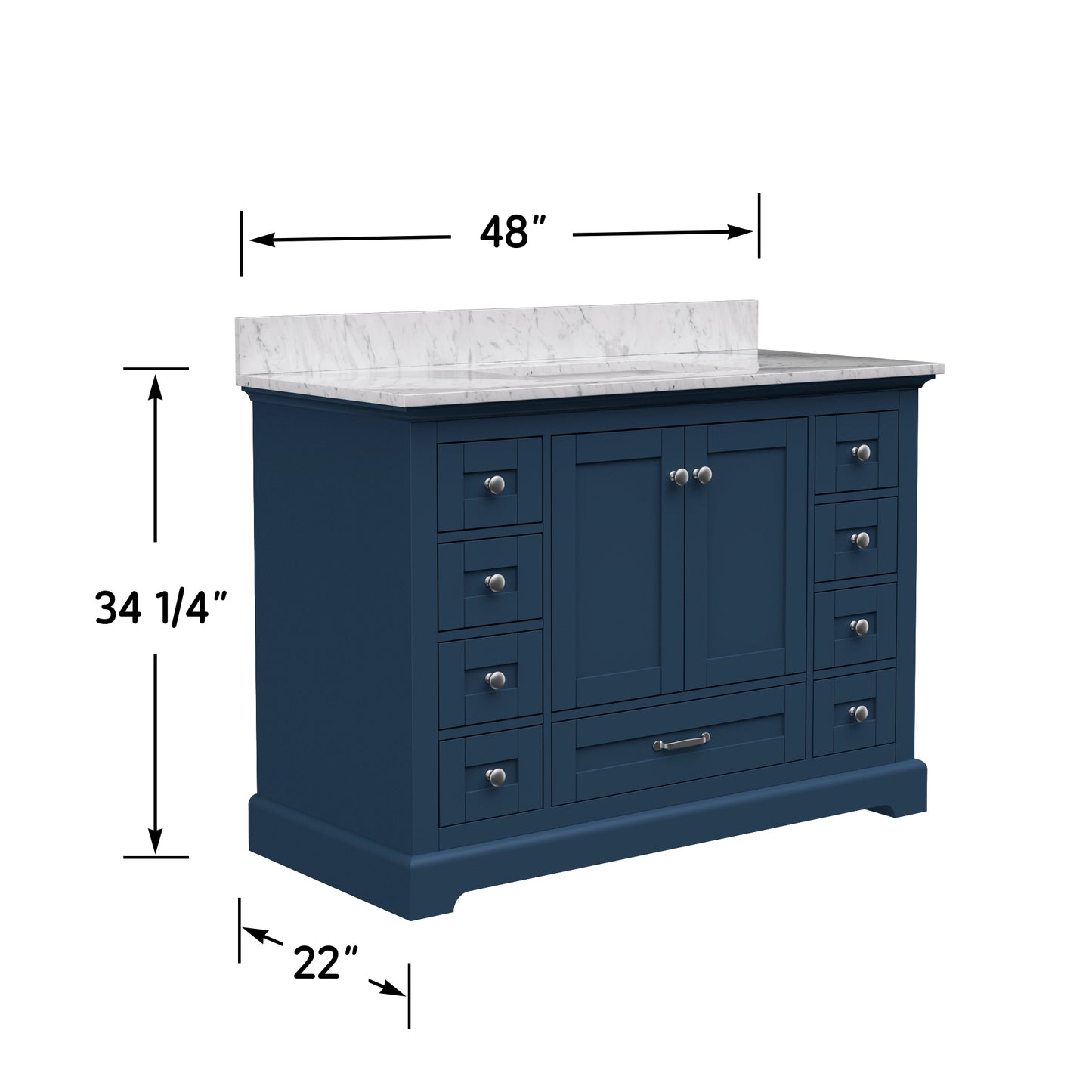 Solid Wood Frame Bathroom Vanity with Spacious Storage