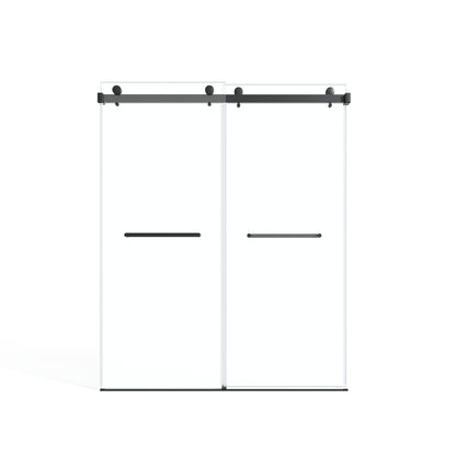 60" x 75" Frameless Double Sliding Shower Door with Tempered Glass Durable & Waterproof Perfect for Bathrooms