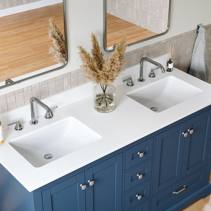Solid Wood Frame Bathroom Vanity with Spacious Storage