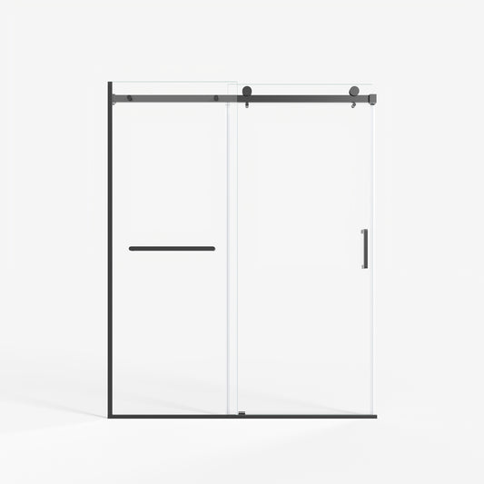 60" x 75" Semi-Framed Single Swing Shower Door with Tempered Glass Durable & Waterproof Perfect for Bathrooms