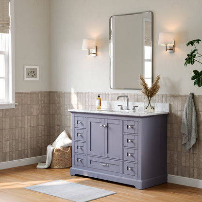 Solid Wood Frame Bathroom Vanity with Spacious Storage