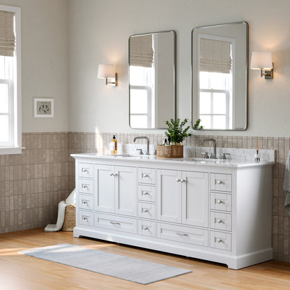 Solid Wood Frame Bathroom Vanity with Spacious Storage