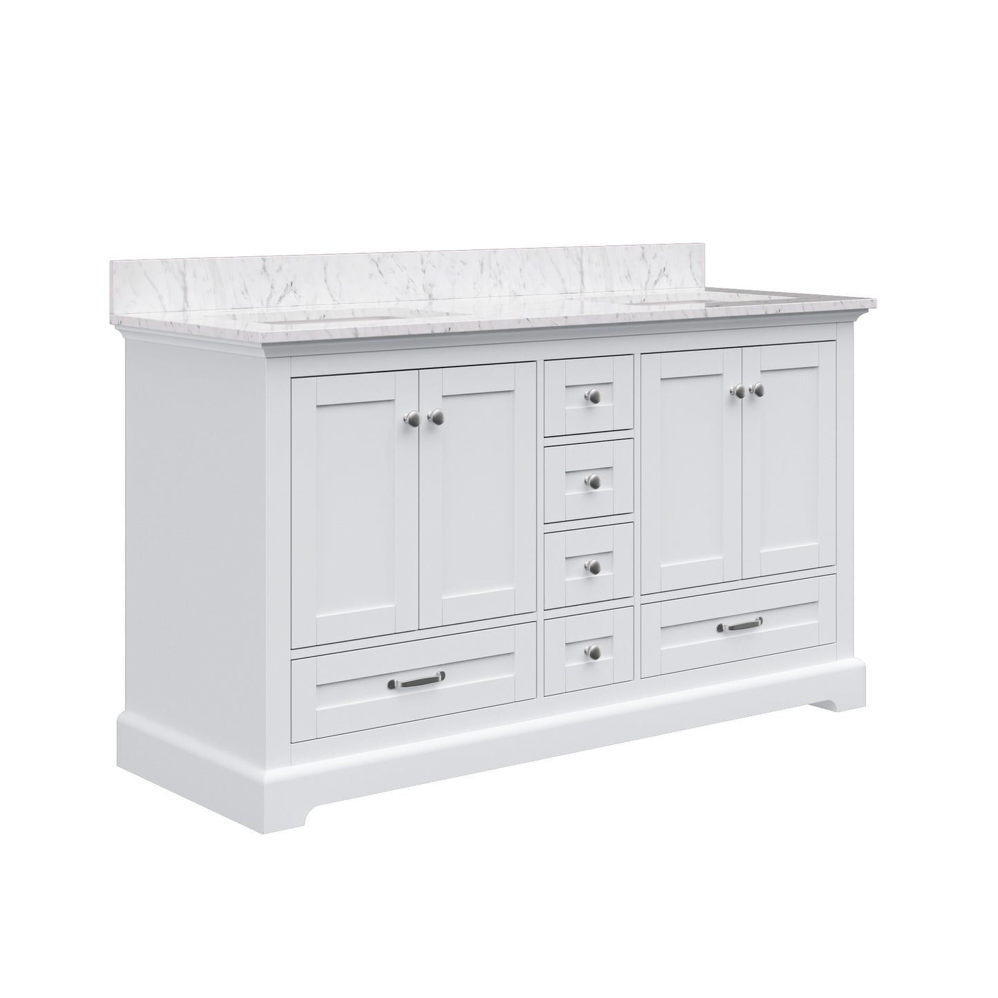 Solid Wood Frame Bathroom Vanity with Spacious Storage