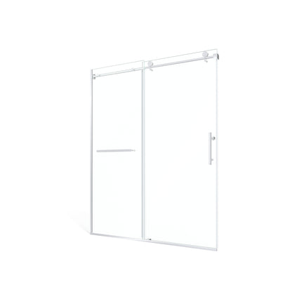 60" x 75" Semi-Framed Single Swing Shower Door with Tempered Glass Durable & Waterproof Perfect for Bathrooms