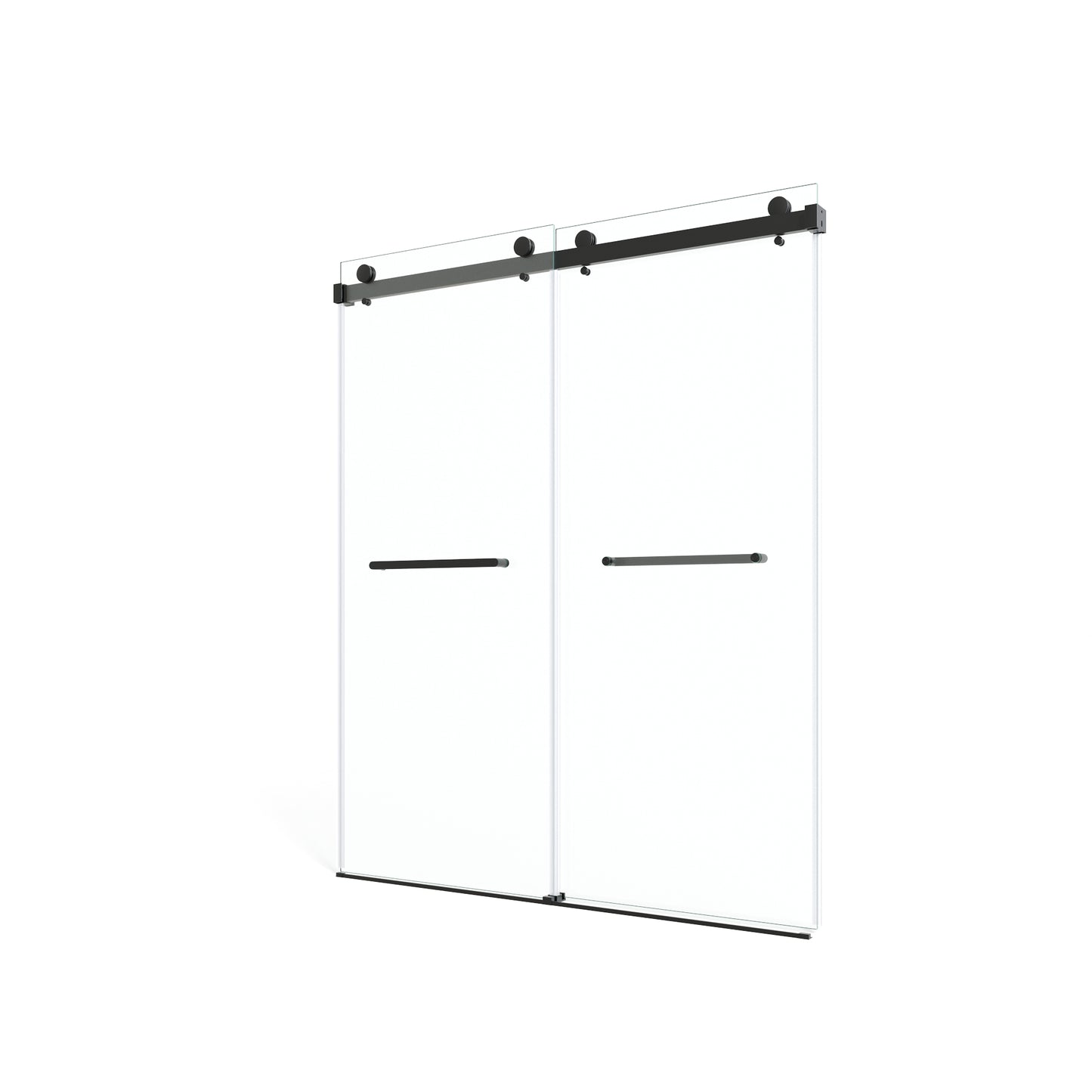60" x 75" Frameless Double Sliding Shower Door with Tempered Glass Durable & Waterproof Perfect for Bathrooms