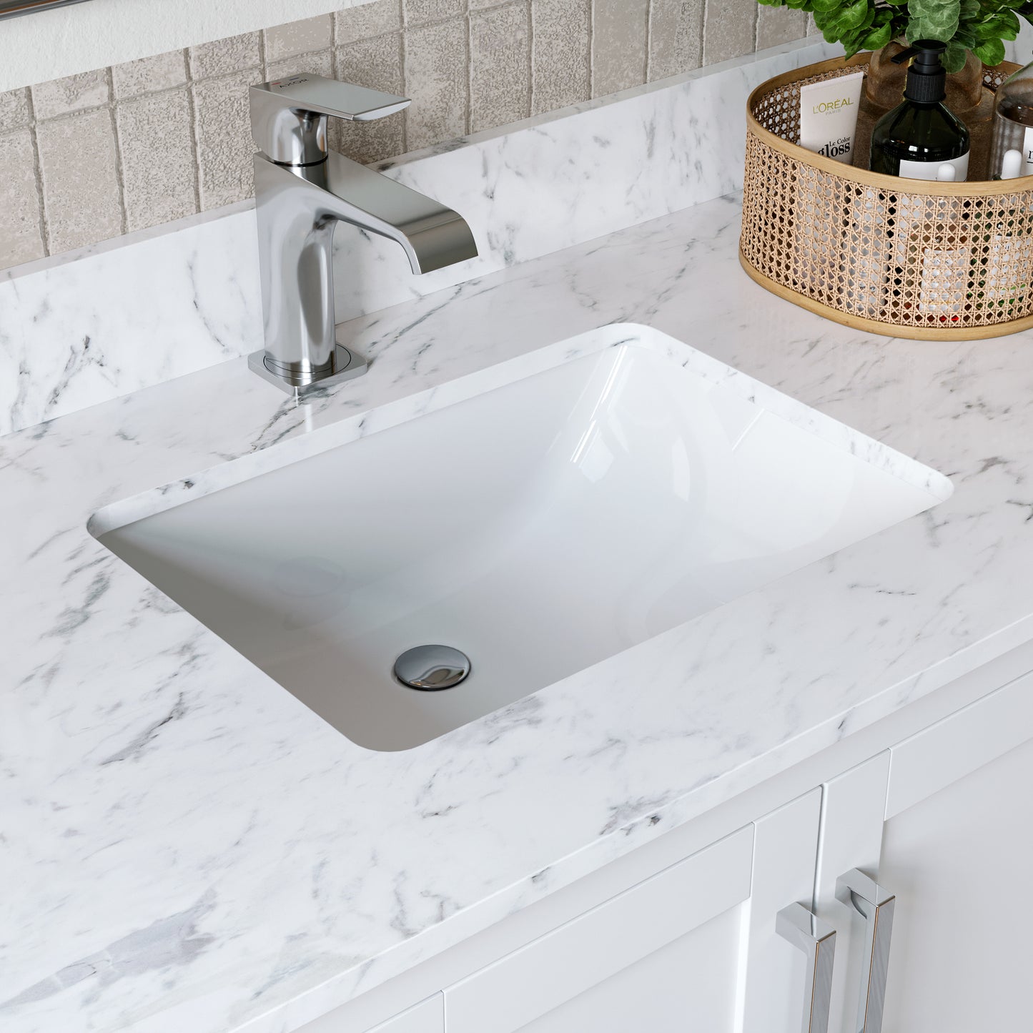 Solid Wood Frame Bathroom Vanity with Spacious Storage
